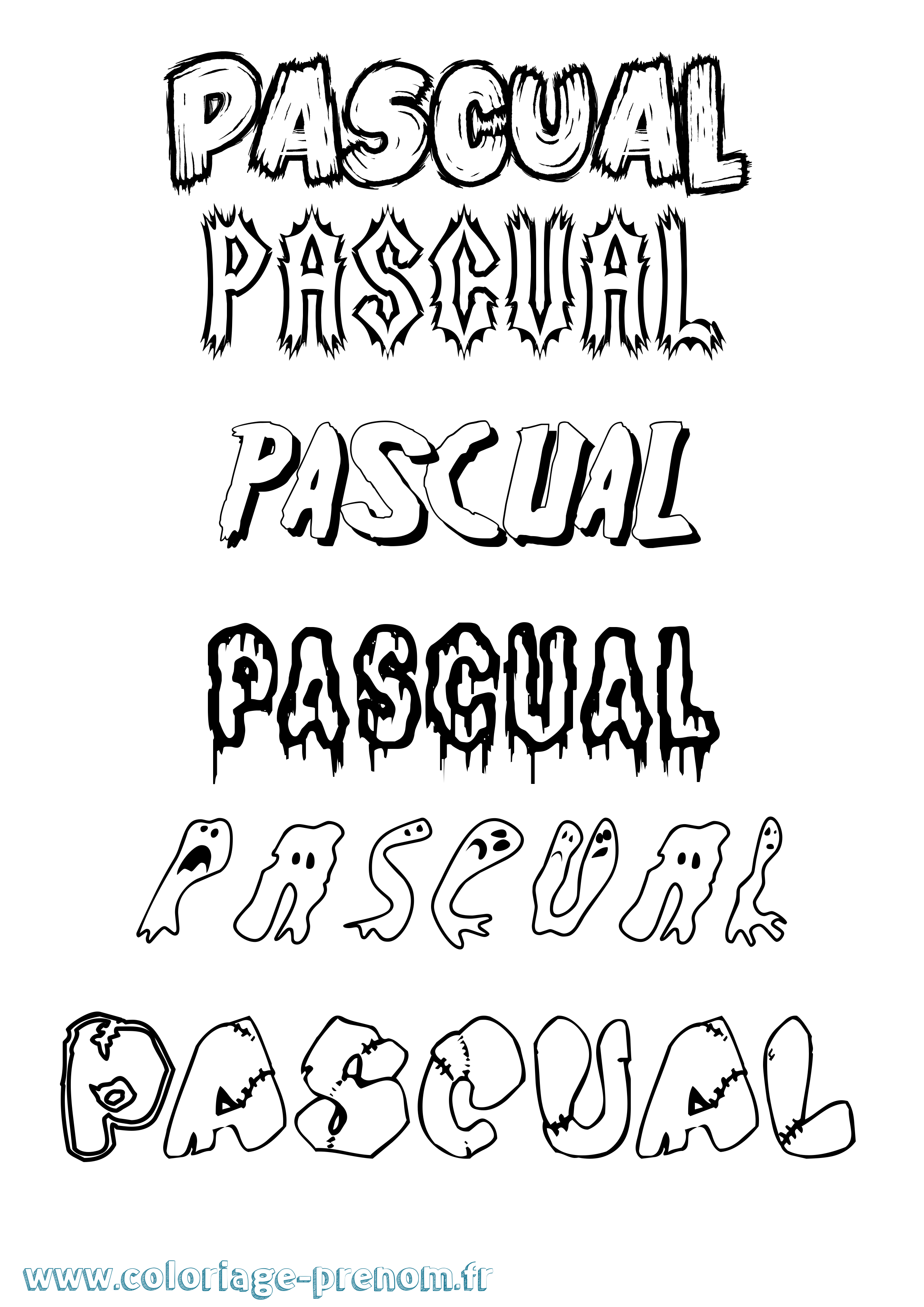 Coloriage prénom Pascual Frisson