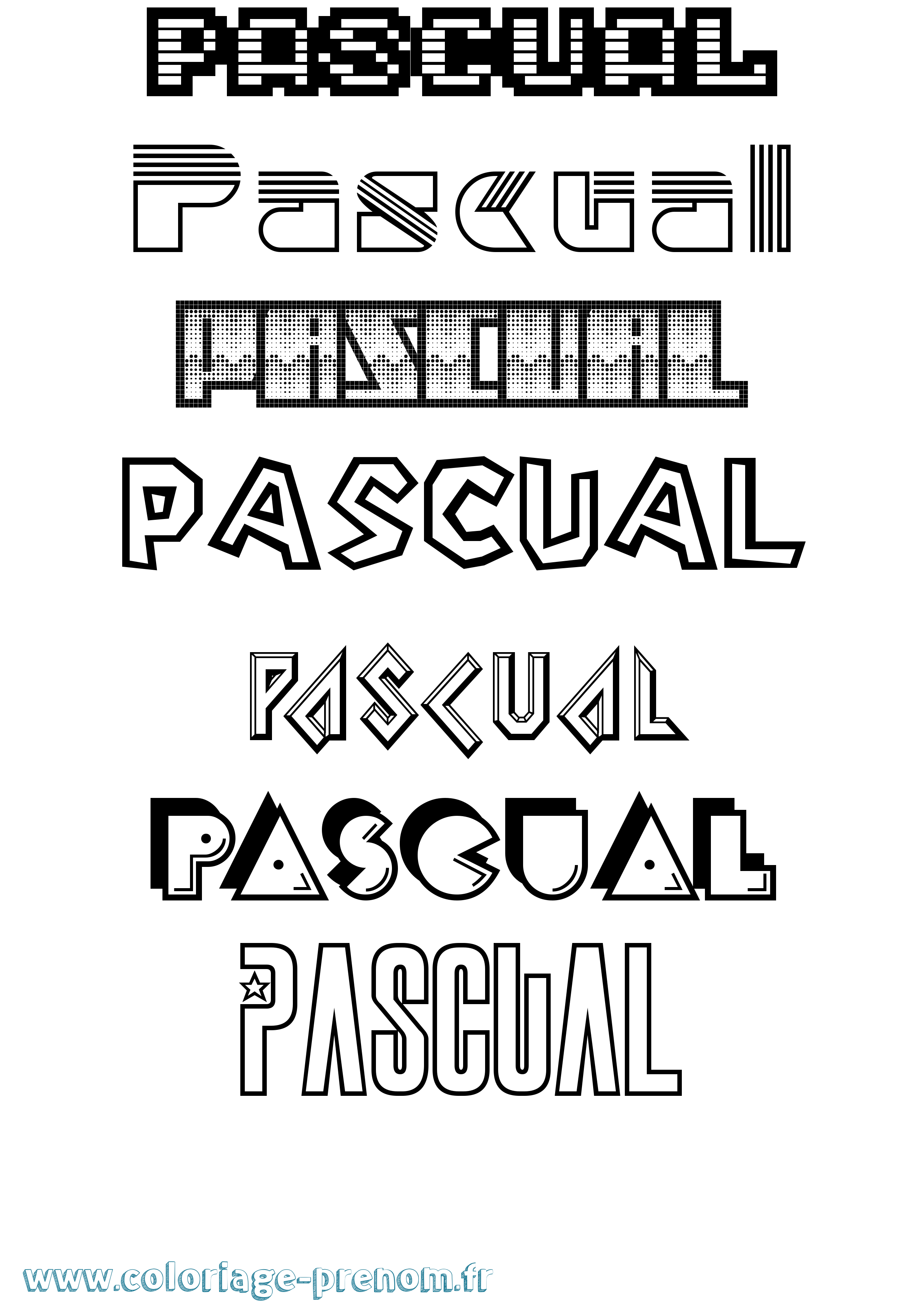 Coloriage prénom Pascual Jeux Vidéos