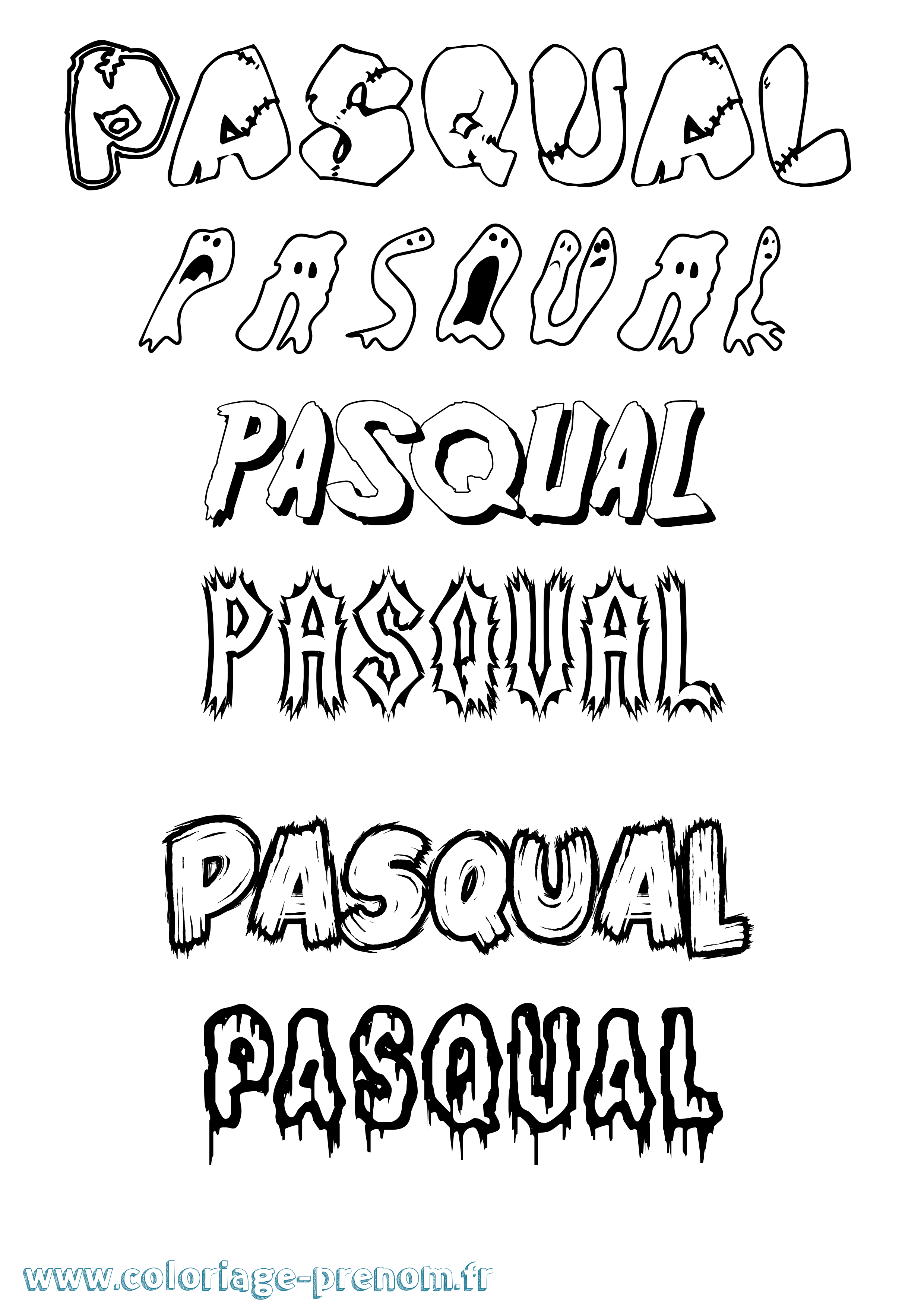 Coloriage prénom Pasqual Frisson