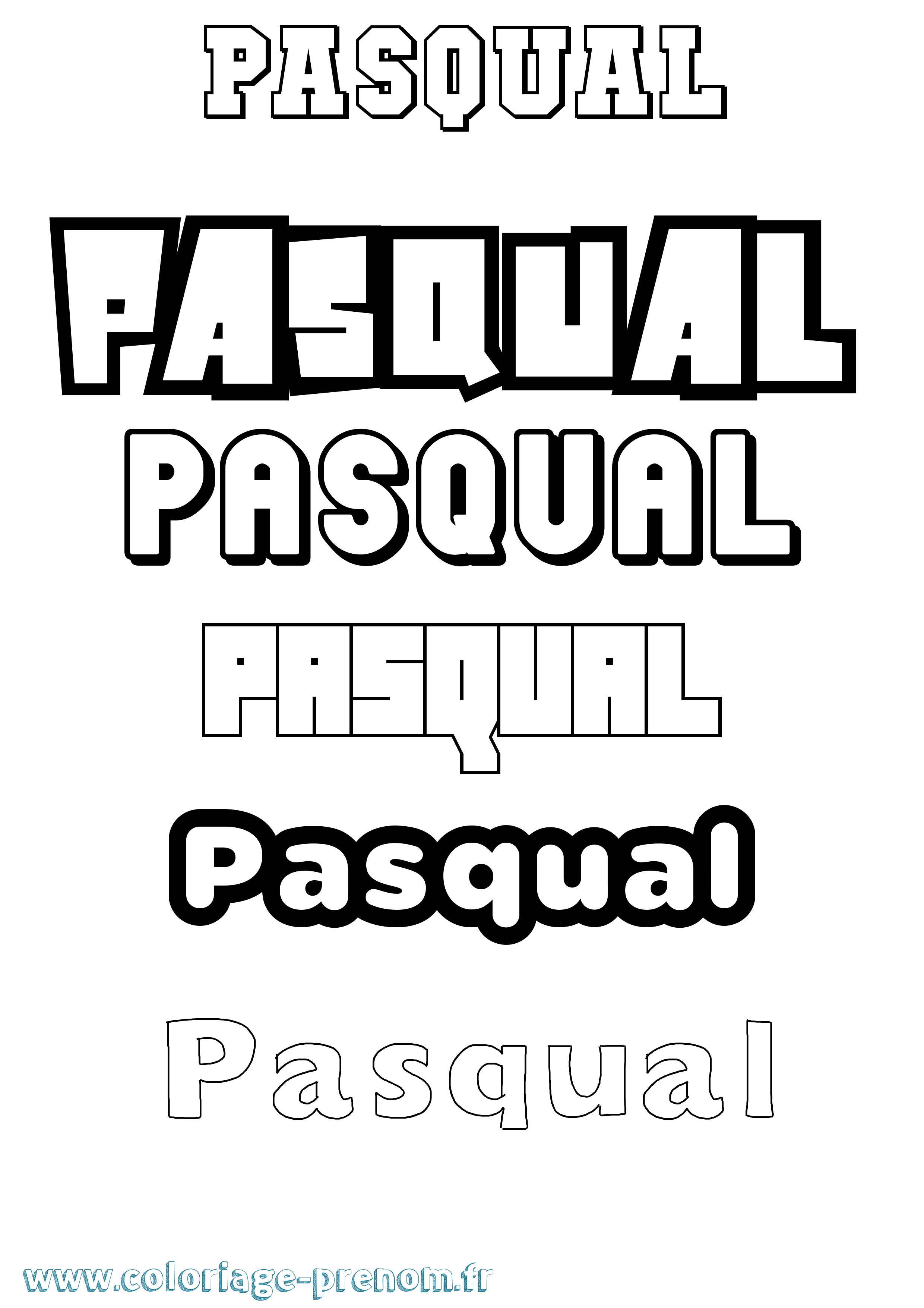 Coloriage prénom Pasqual Simple