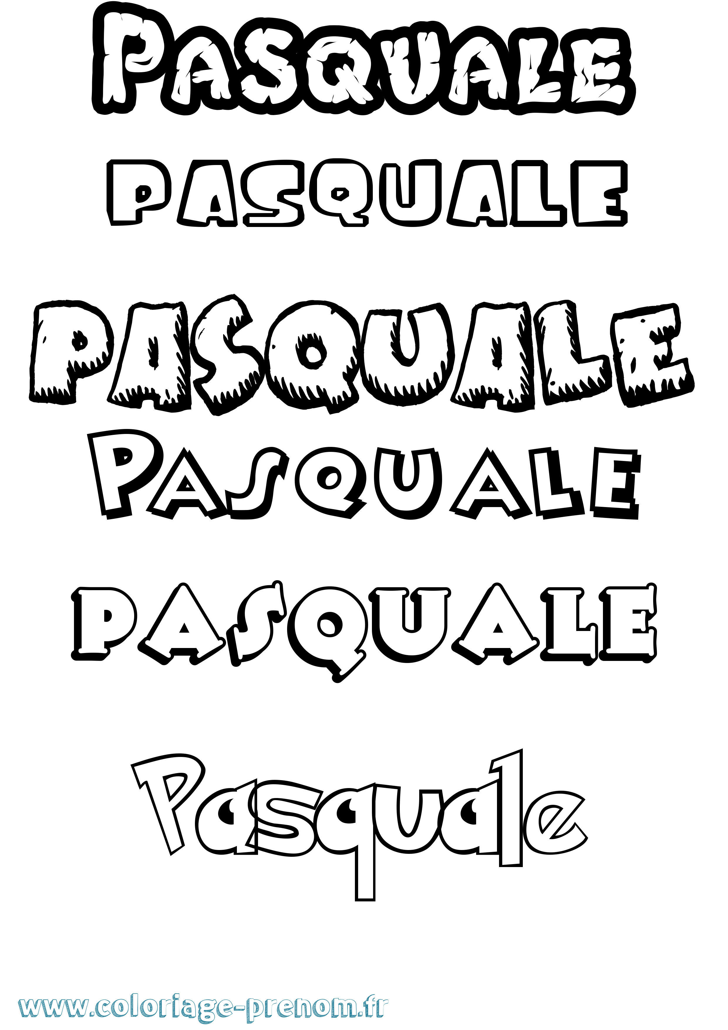 Coloriage Pasquale Dessin Animé Coloriage prénom Pasquale Dessin Animé