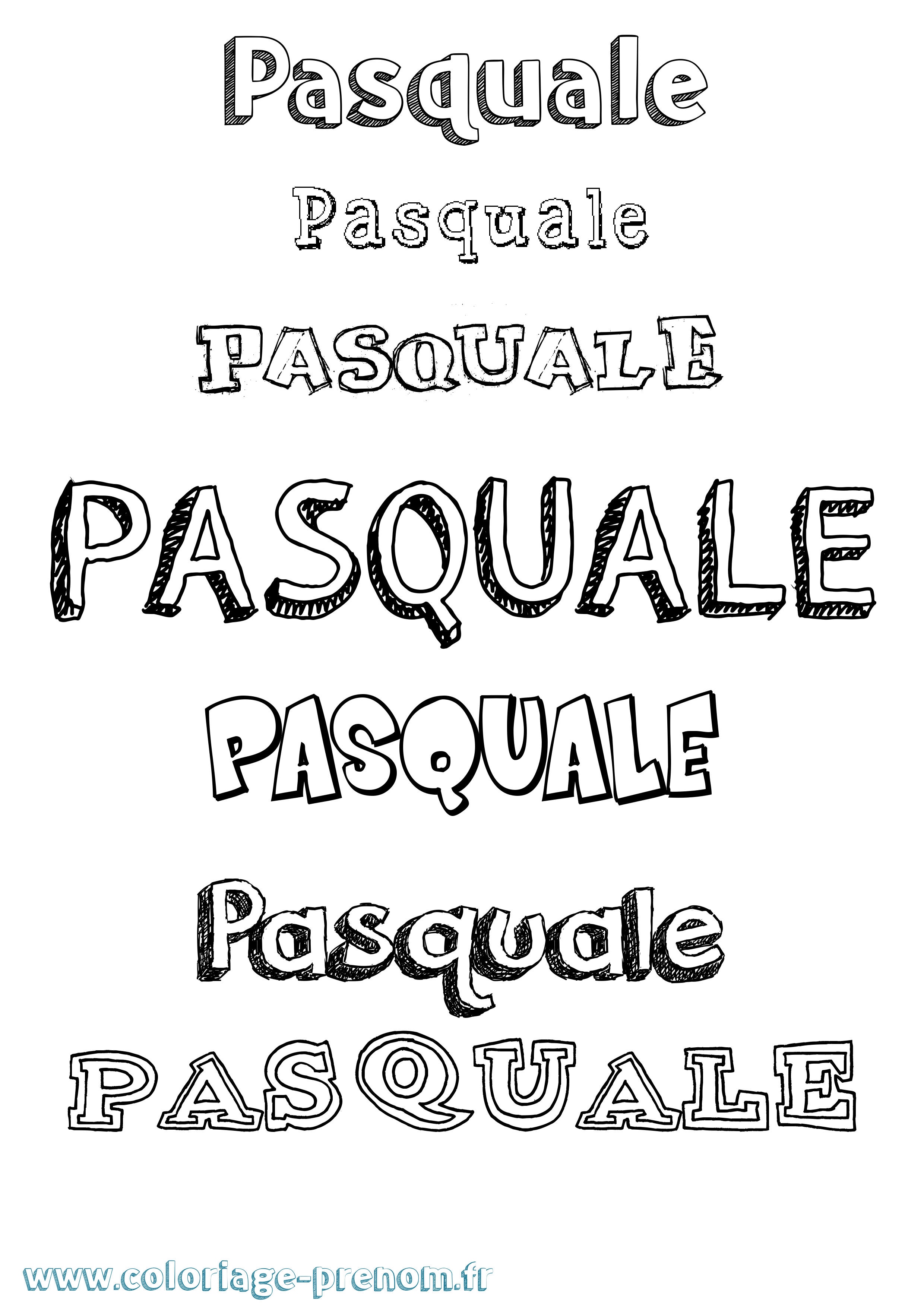 Coloriage prénom Pasquale Dessiné
