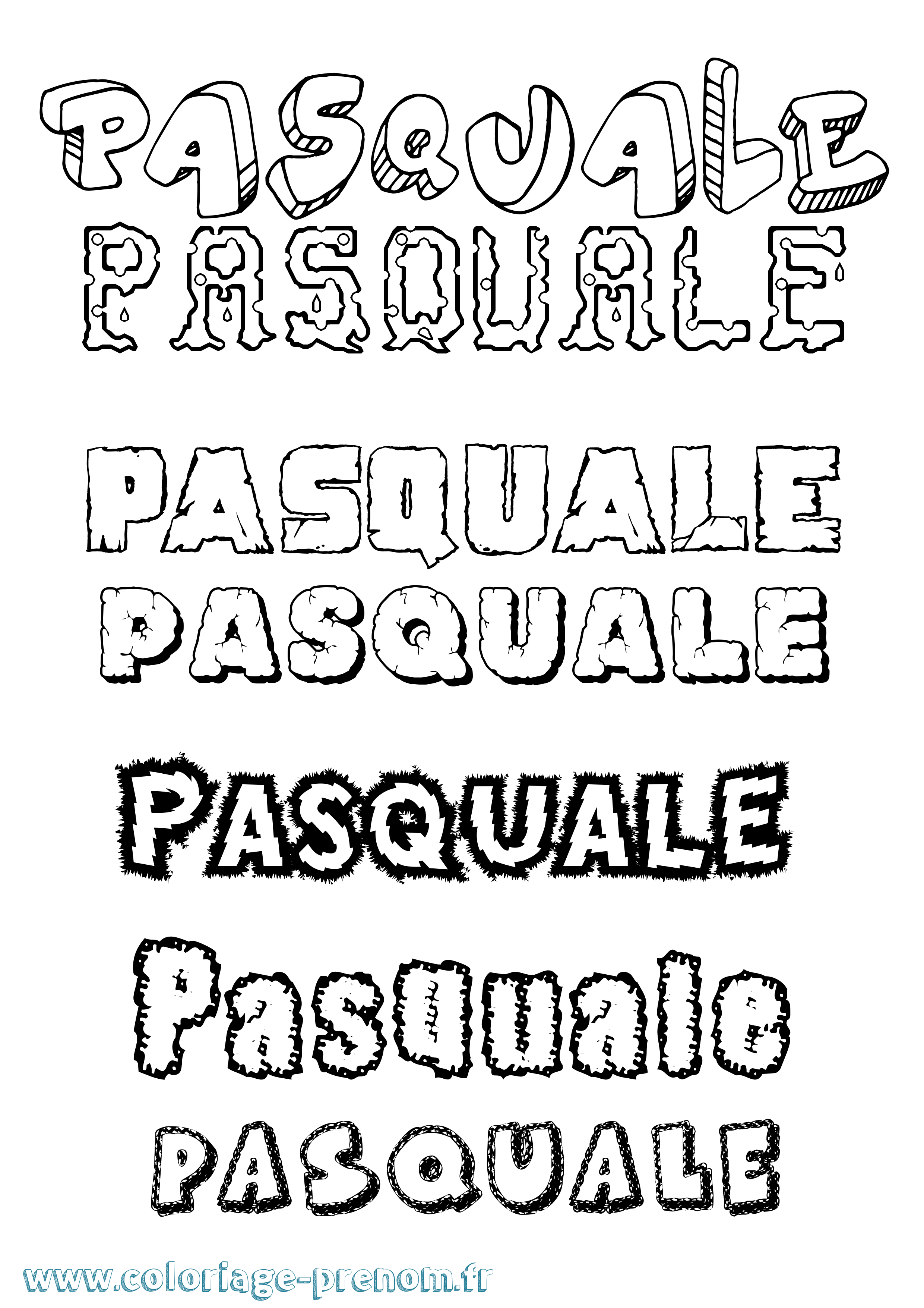 Coloriage prénom Pasquale Destructuré