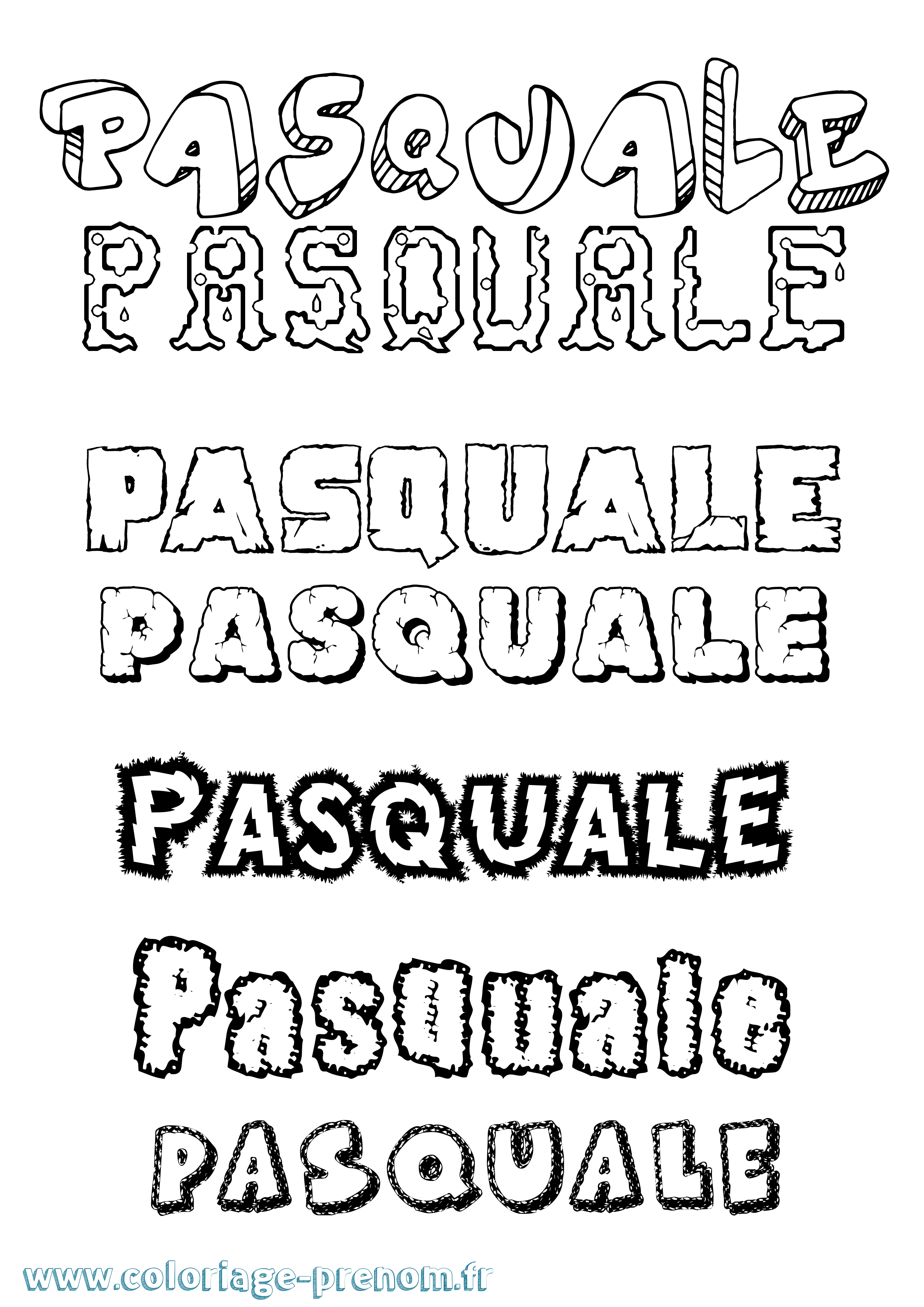 Coloriage Pasquale Destructuré Coloriage prénom Pasquale Destructuré