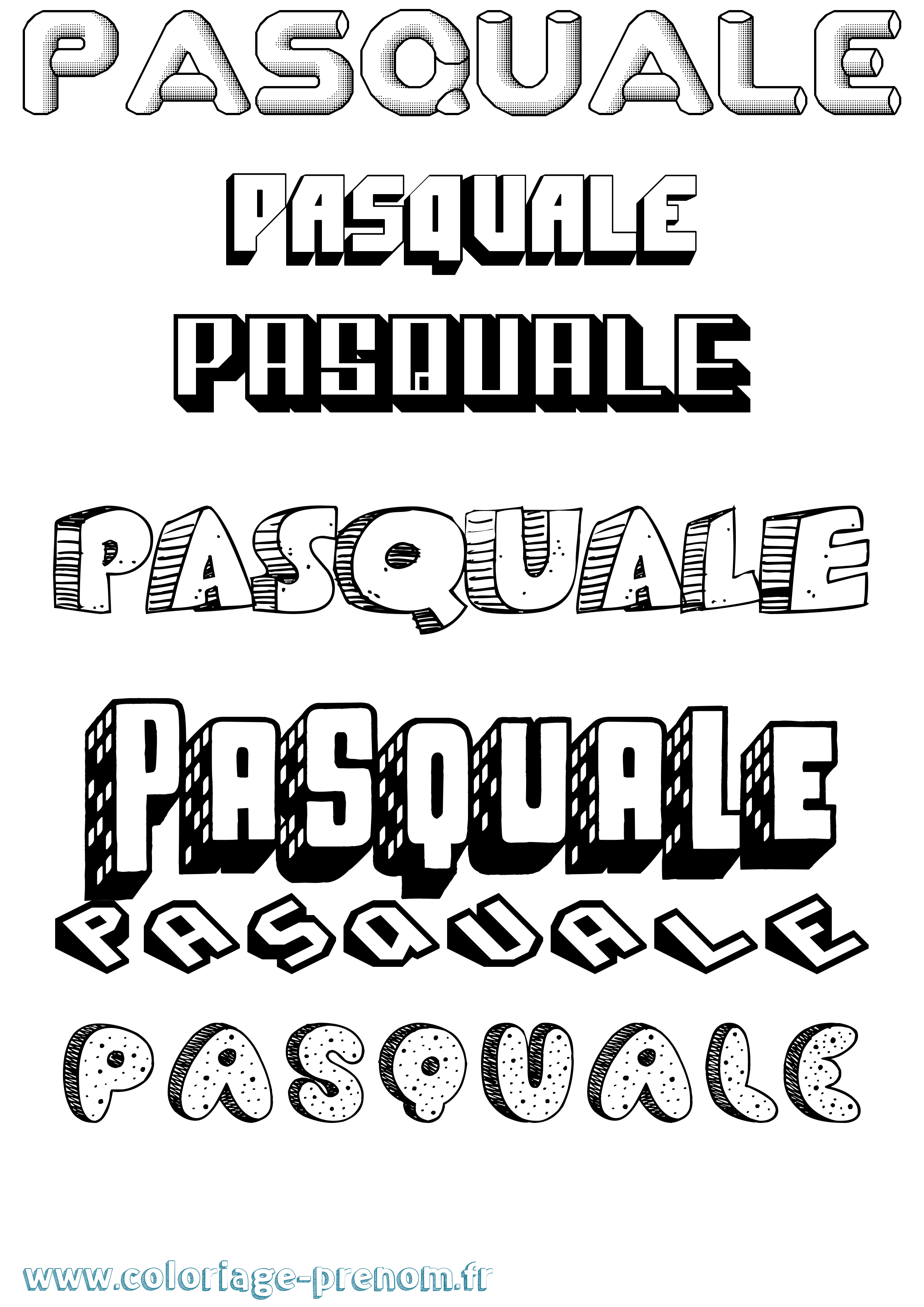 Coloriage Pasquale Effet 3D Coloriage prénom Pasquale Effet 3D