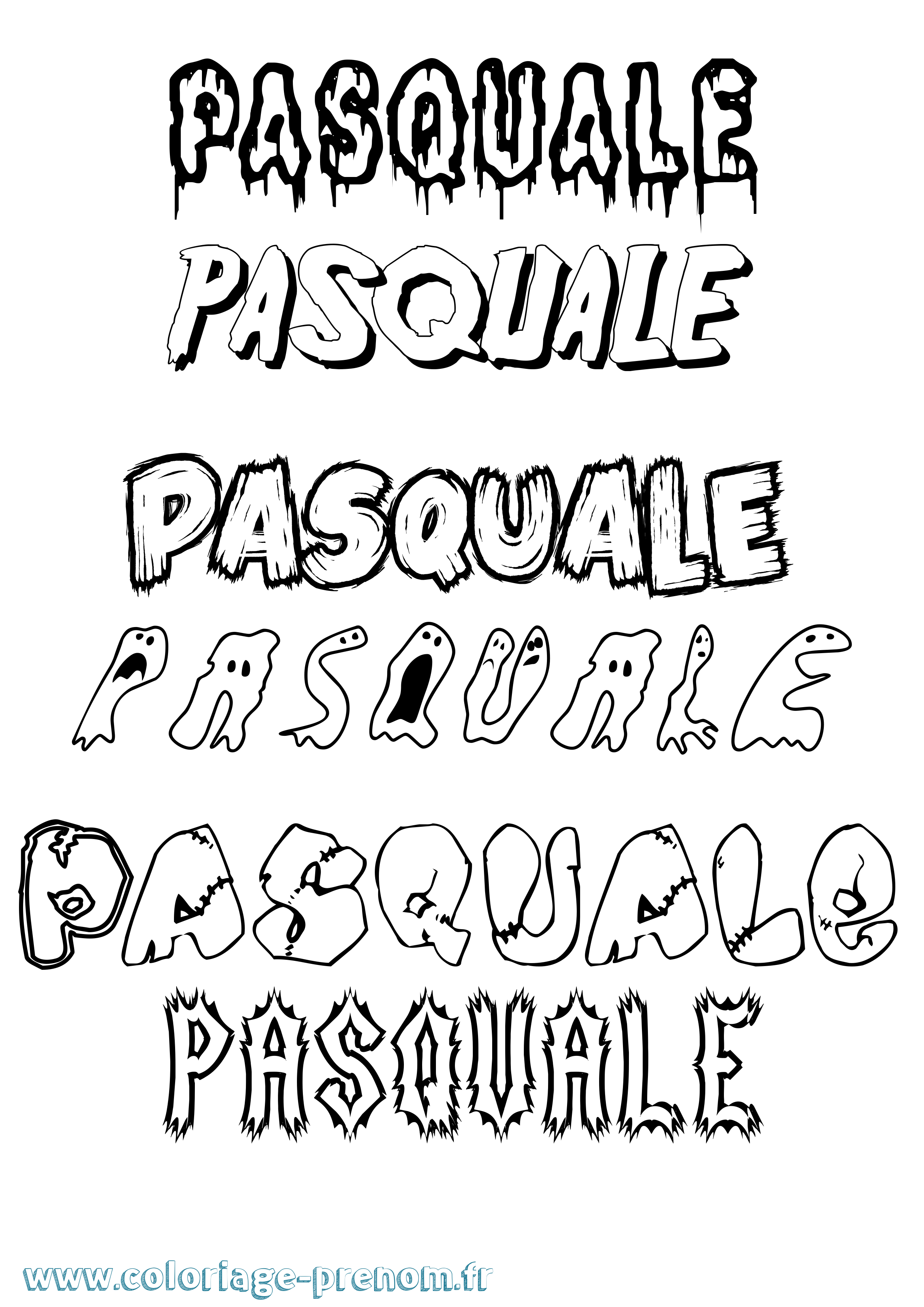 Coloriage Pasquale Frisson Coloriage prénom Pasquale Frisson