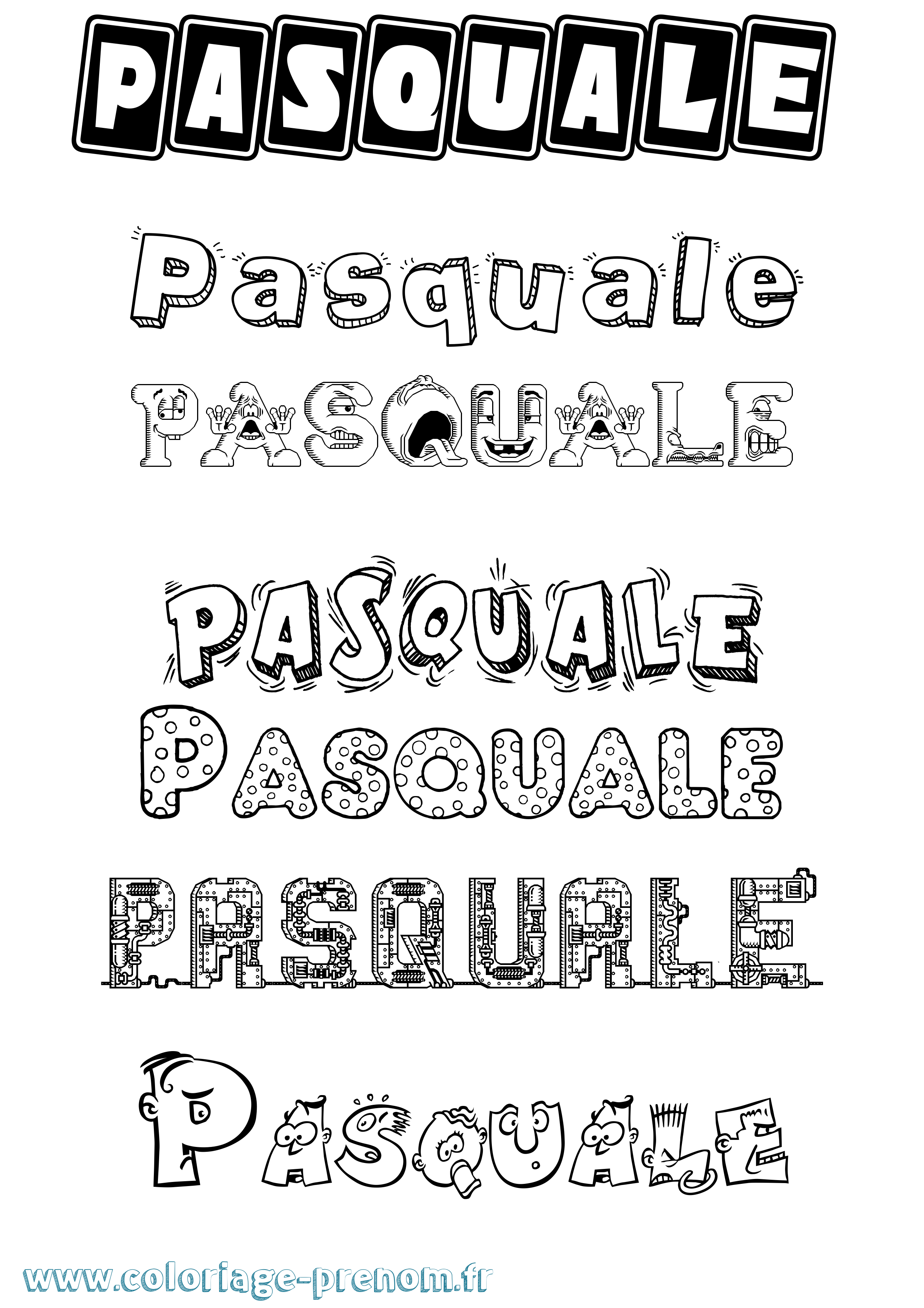 Coloriage Pasquale Fun Coloriage prénom Pasquale Fun