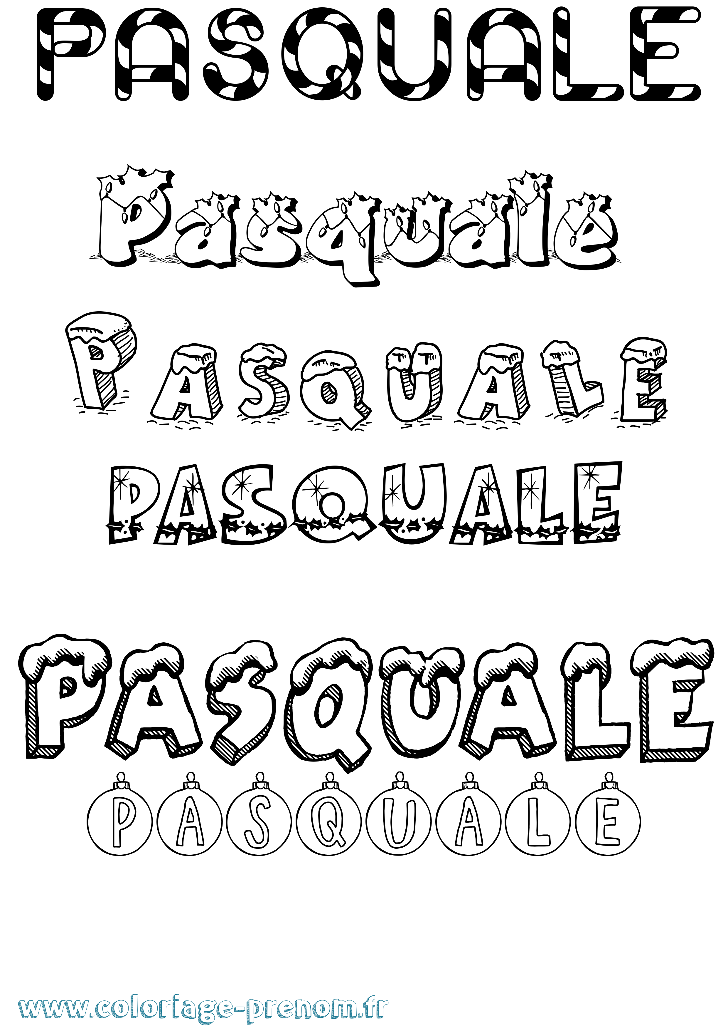 Coloriage Pasquale Noël Coloriage prénom Pasquale Noël