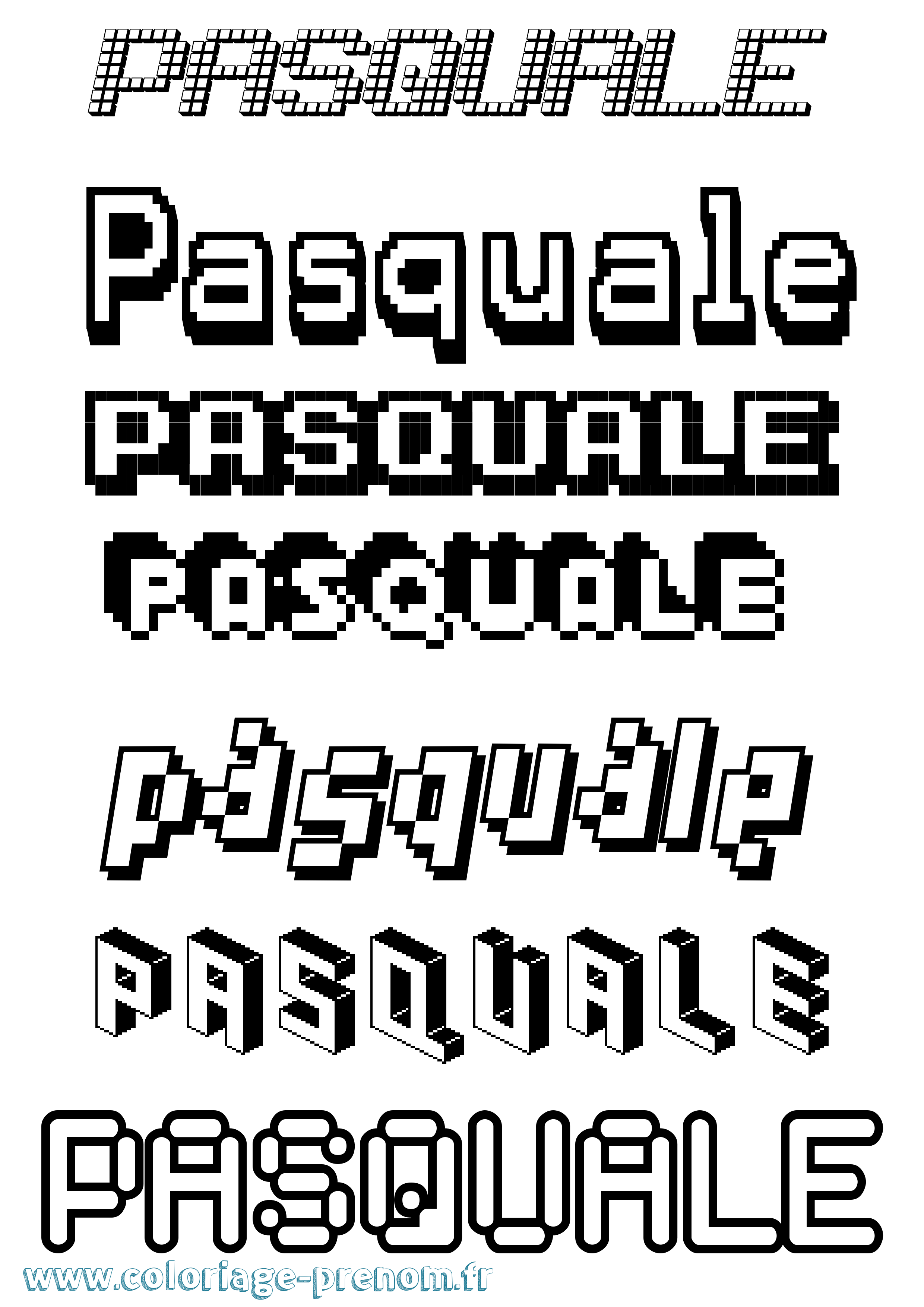 Coloriage prénom Pasquale Pixel