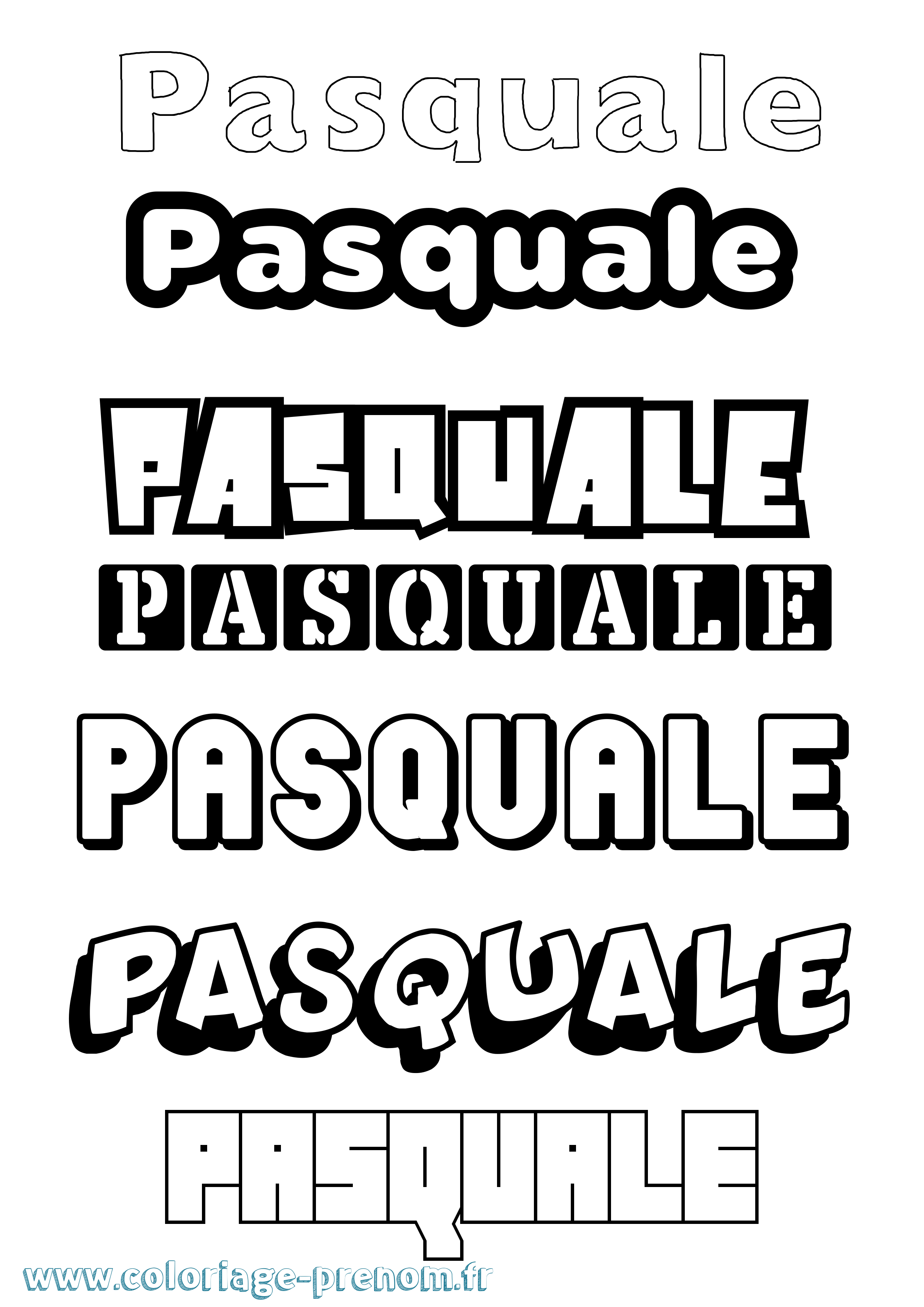 Coloriage prénom Pasquale Simple