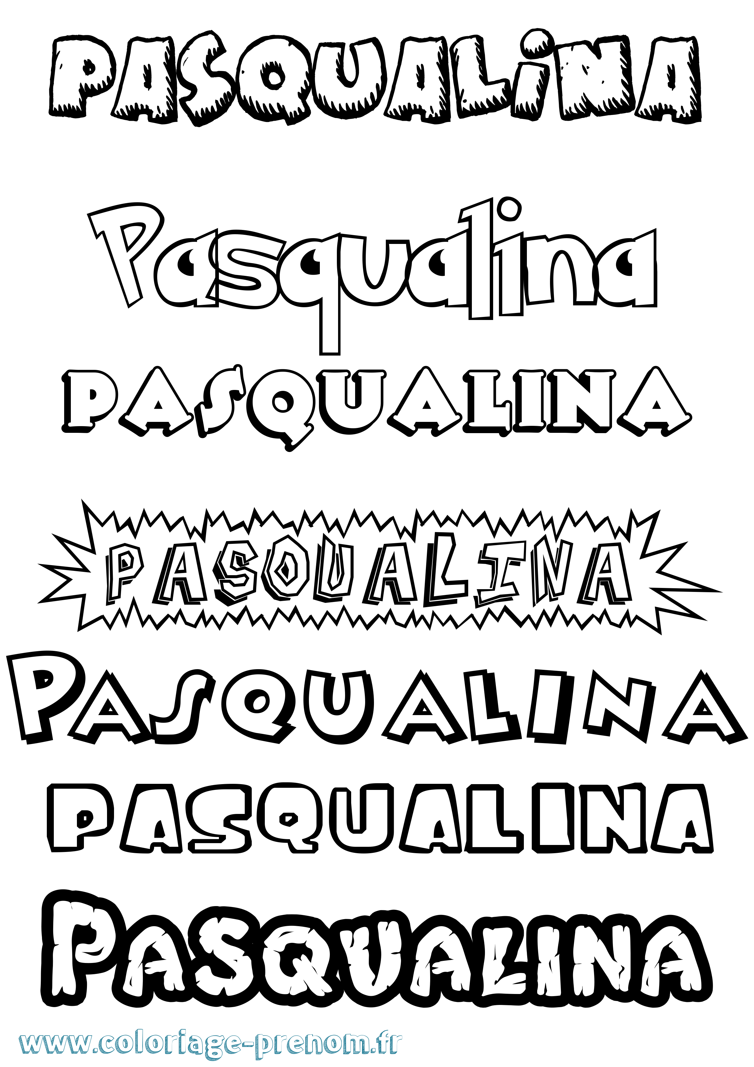 Coloriage prénom Pasqualina Dessin Animé