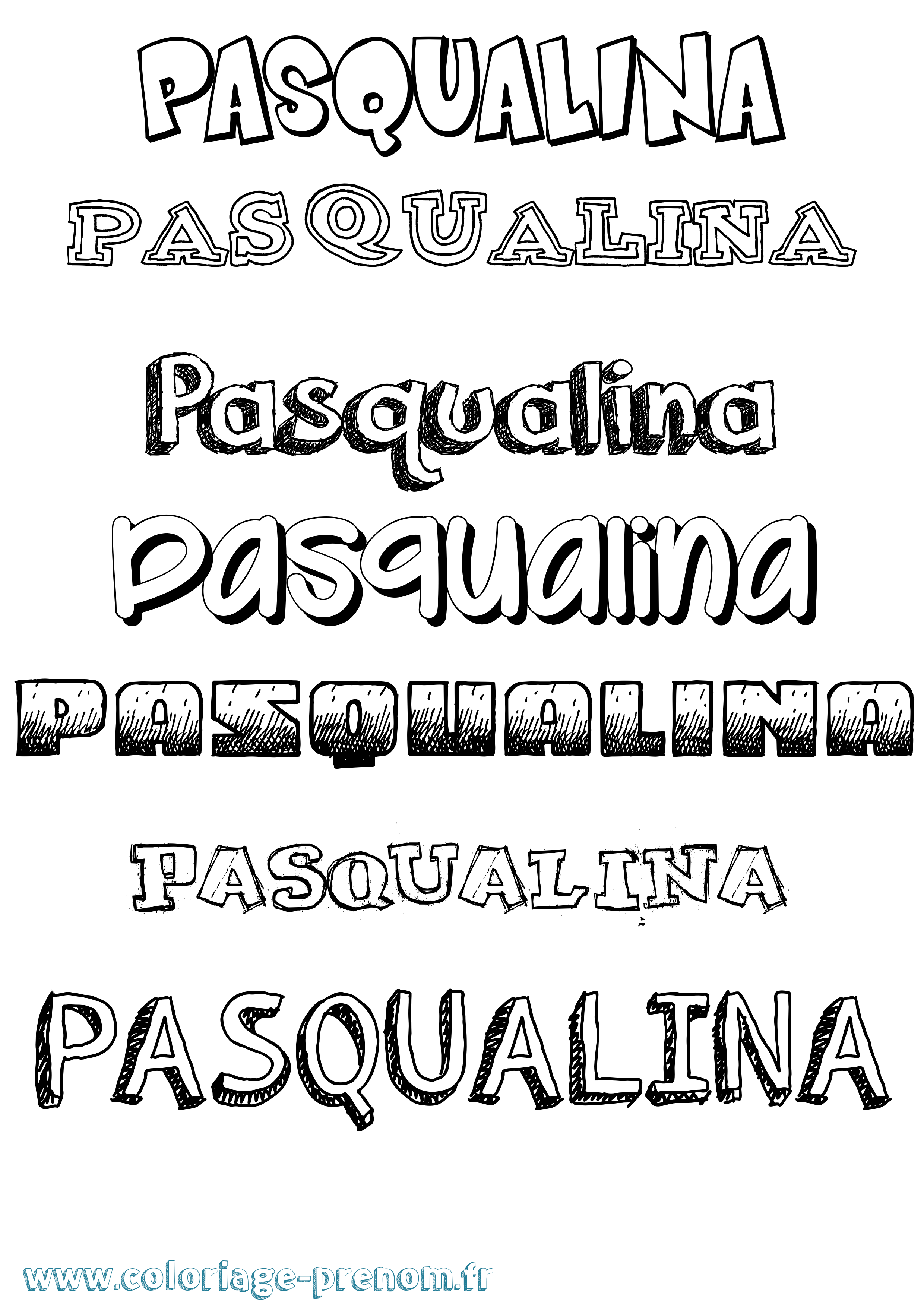 Coloriage prénom Pasqualina Dessiné