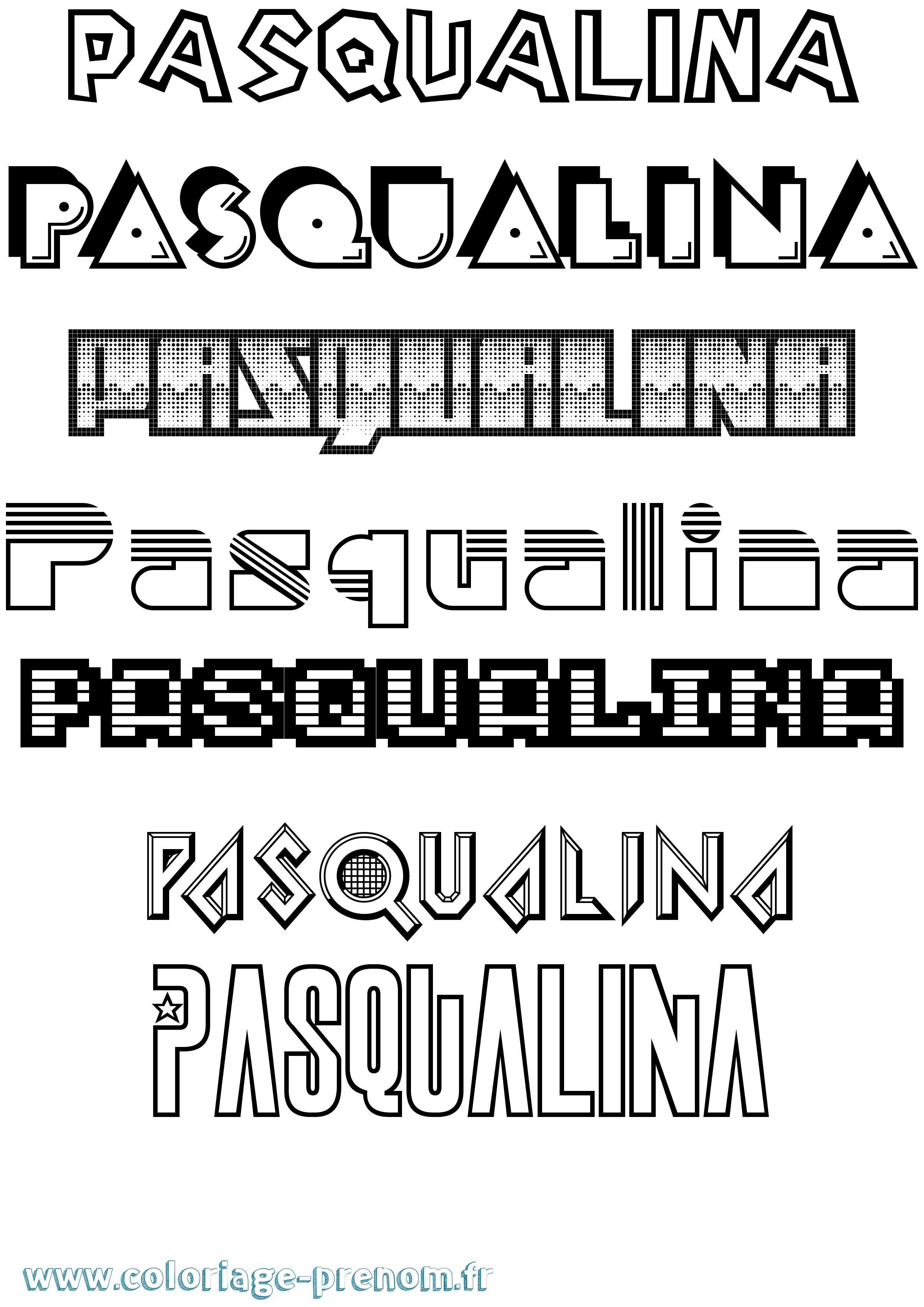 Coloriage prénom Pasqualina Jeux Vidéos
