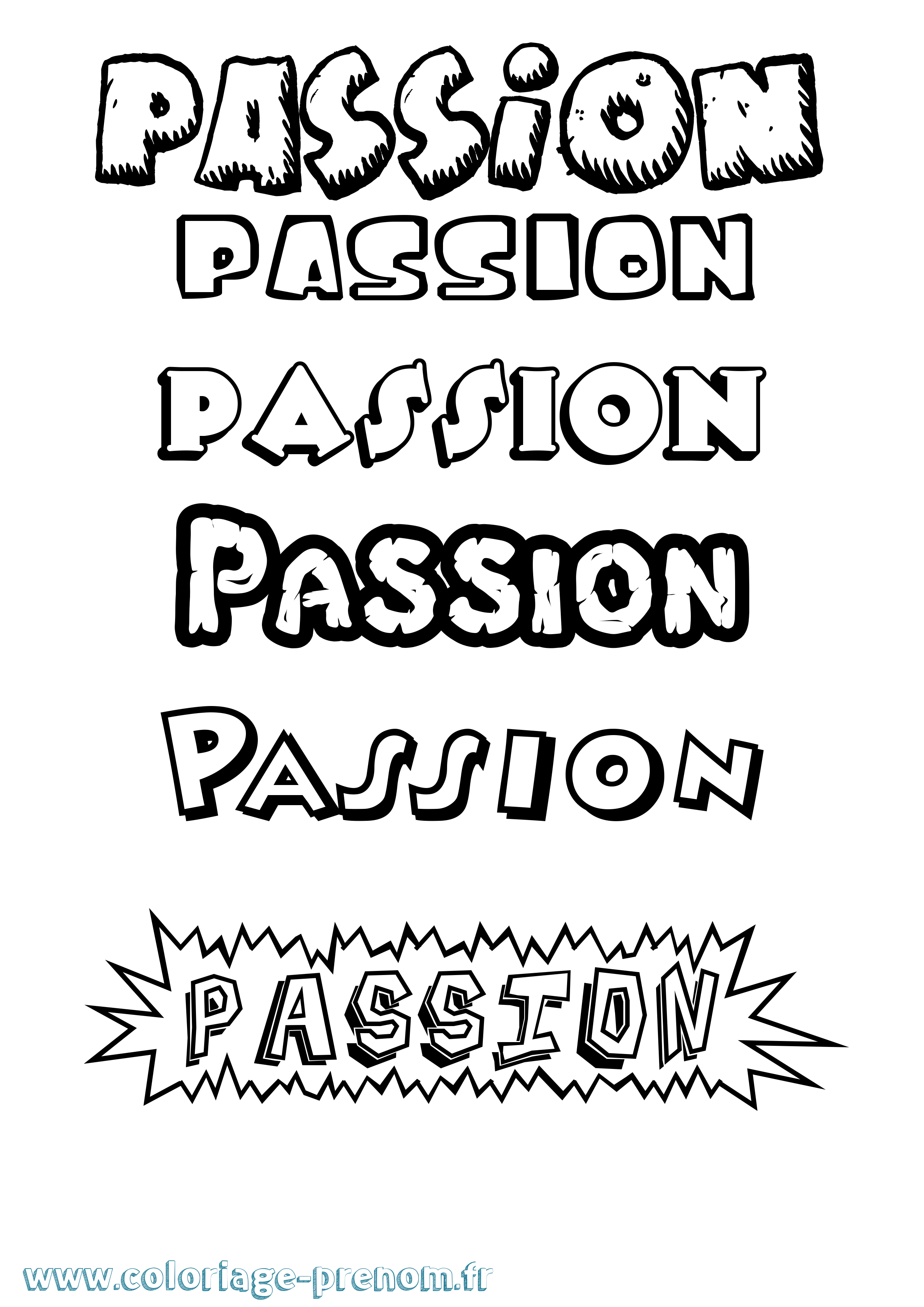 Coloriage prénom Passion Dessin Animé