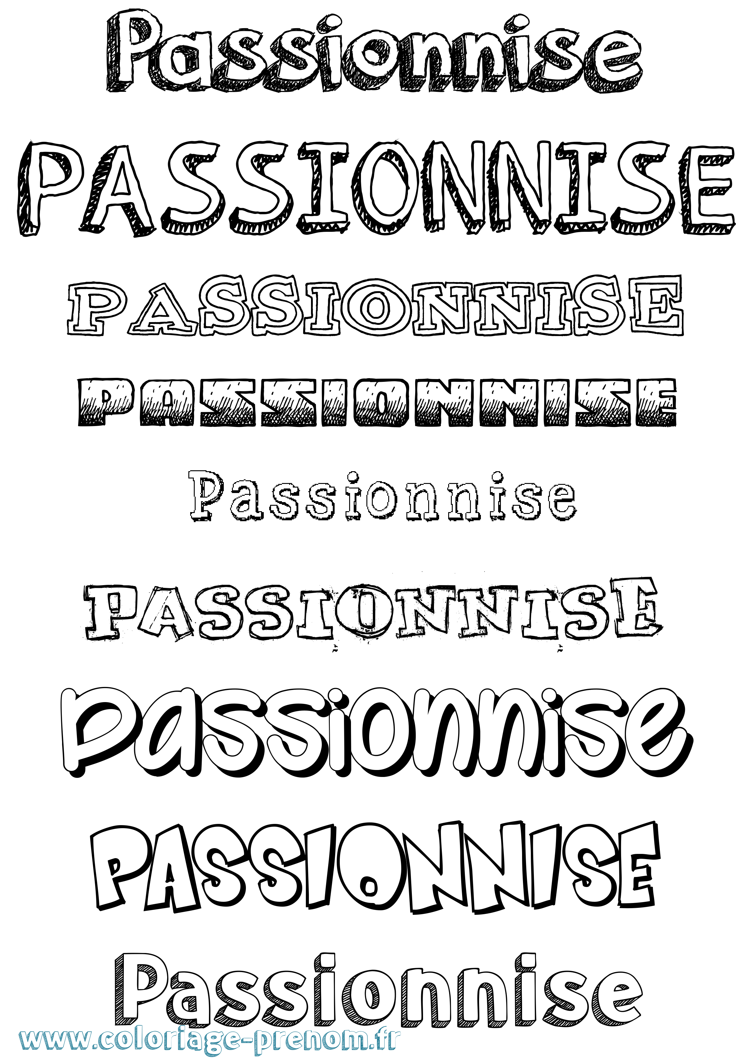 Coloriage Passionnise Dessiné Coloriage prénom Passionnise Dessiné