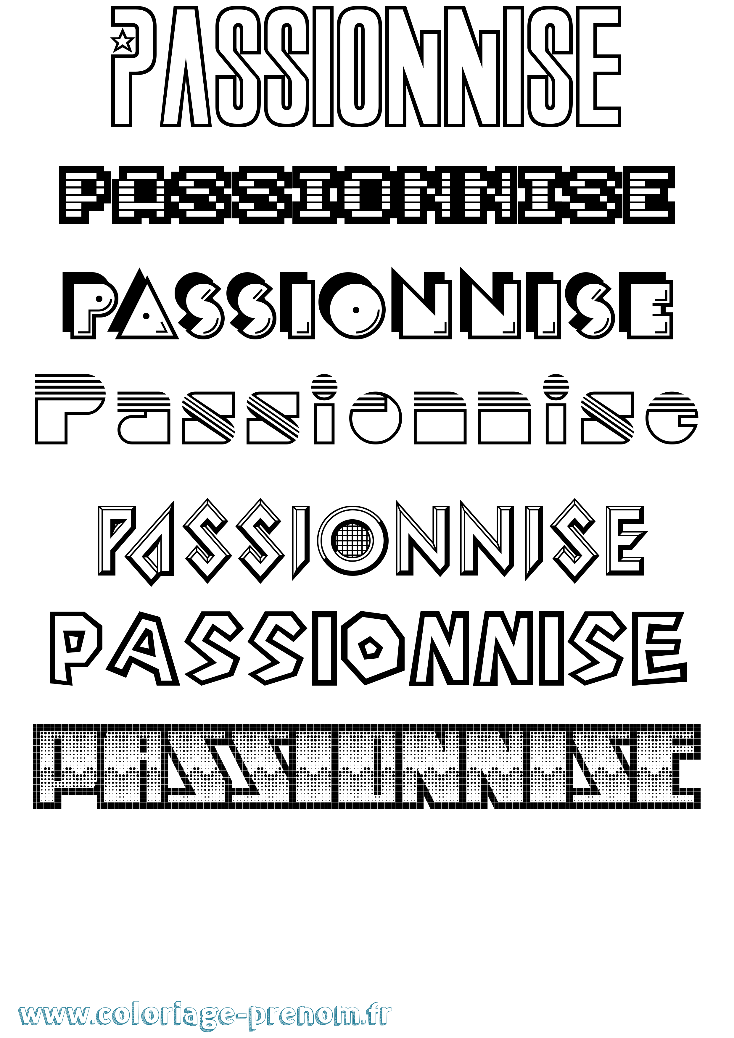 Coloriage Passionnise Jeux Vidéos Coloriage prénom Passionnise Jeux Vidéos