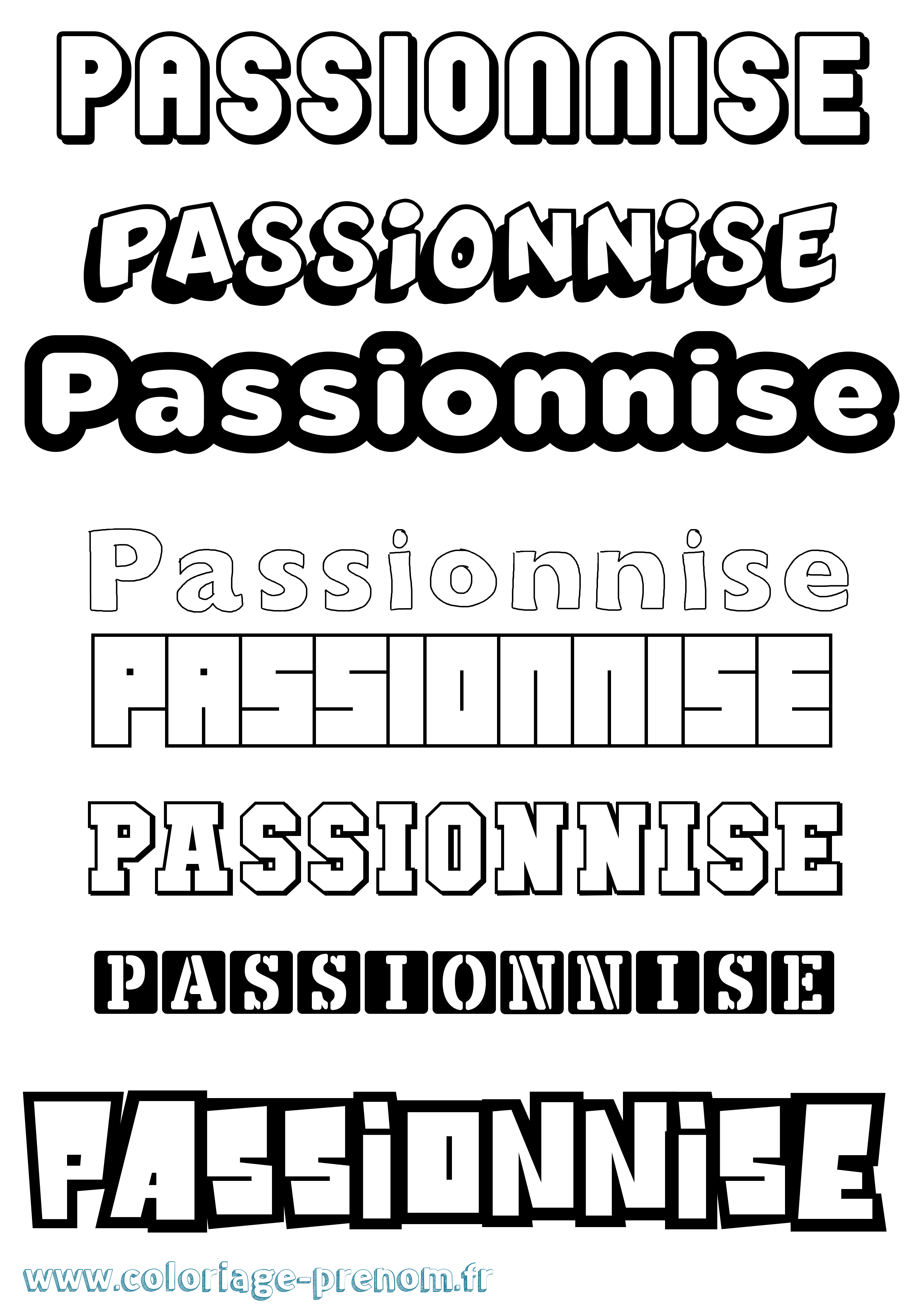 Coloriage Passionnise Simple Coloriage prénom Passionnise Simple