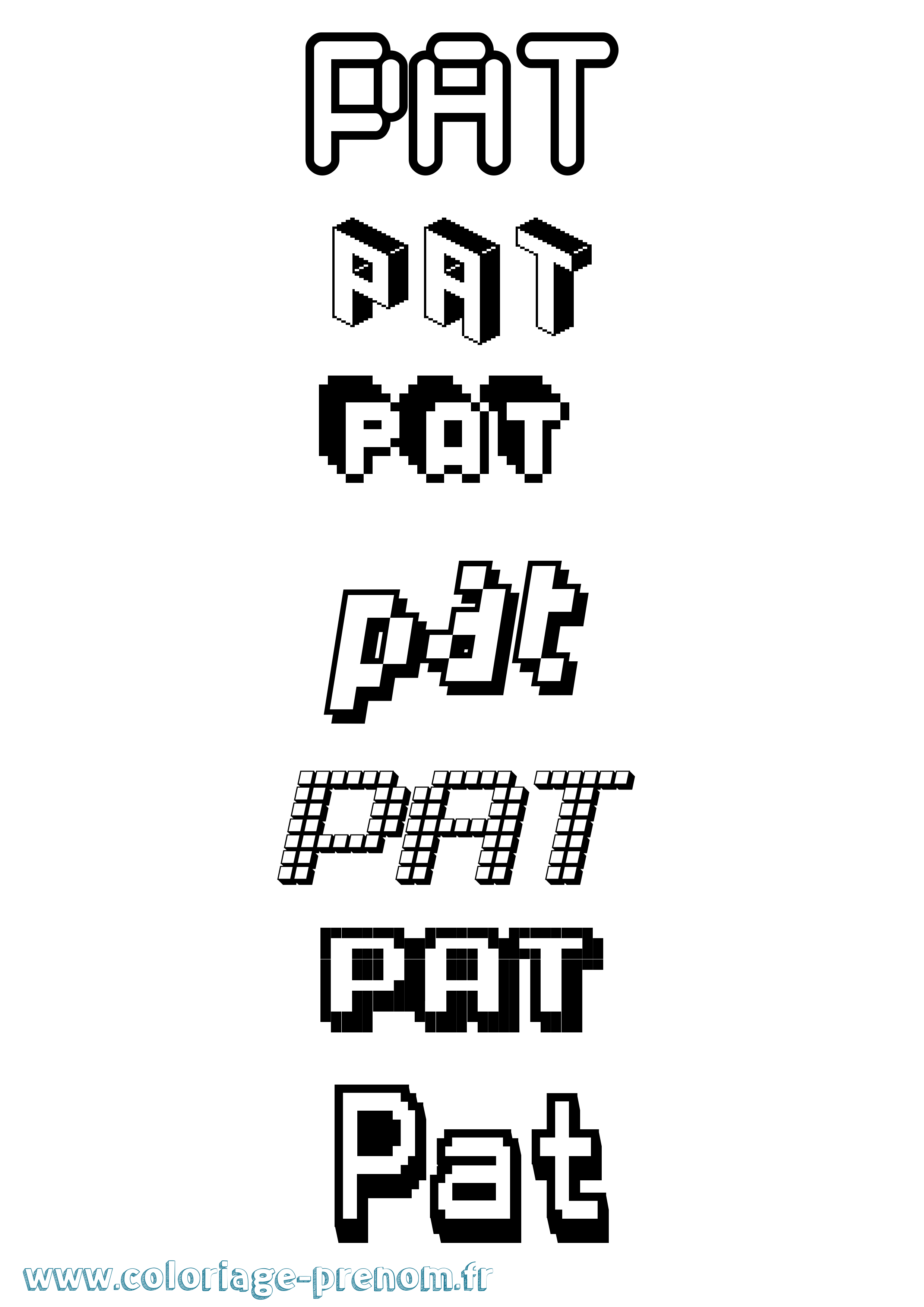 Coloriage prénom Pat Pixel