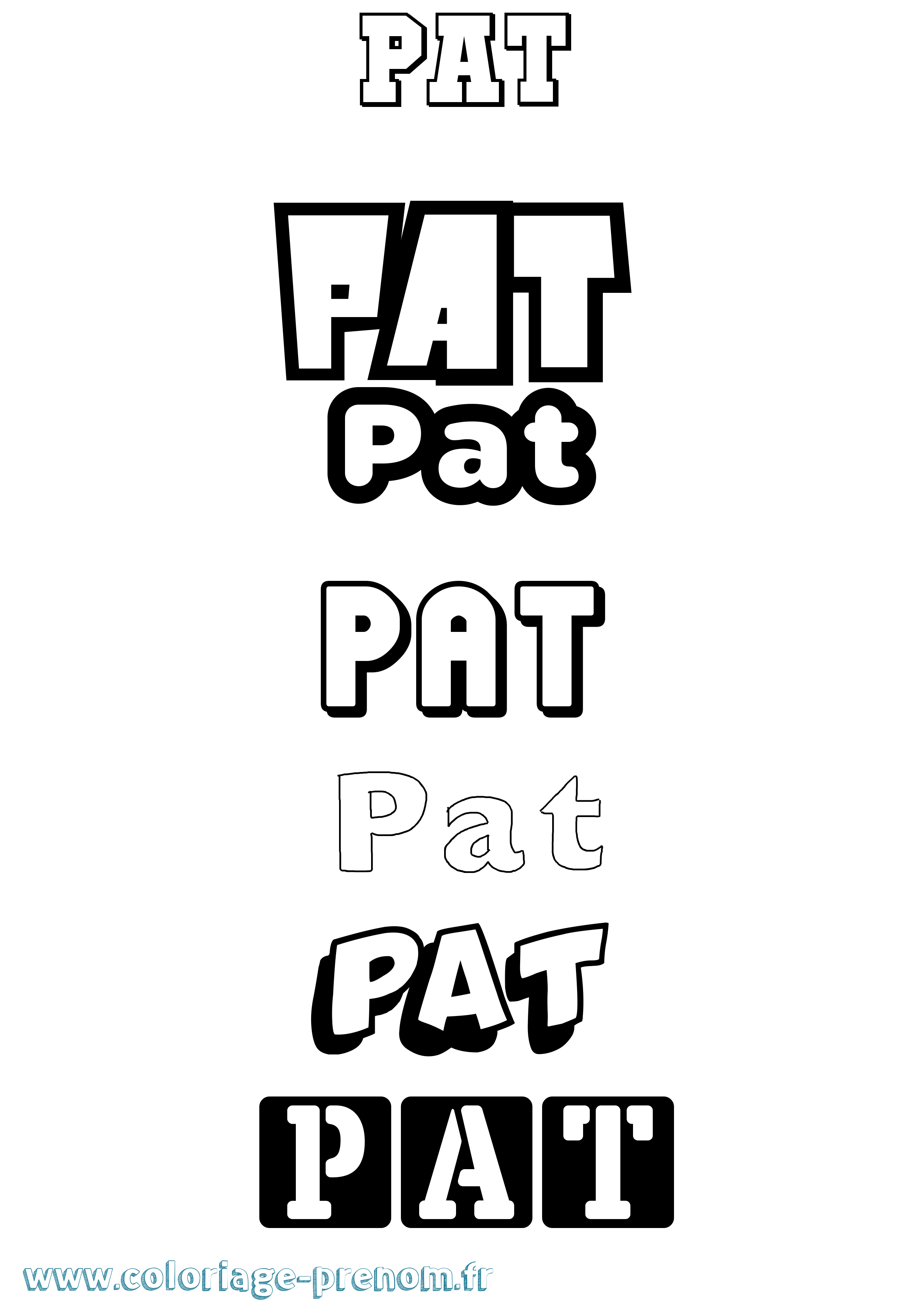 Coloriage prénom Pat Simple
