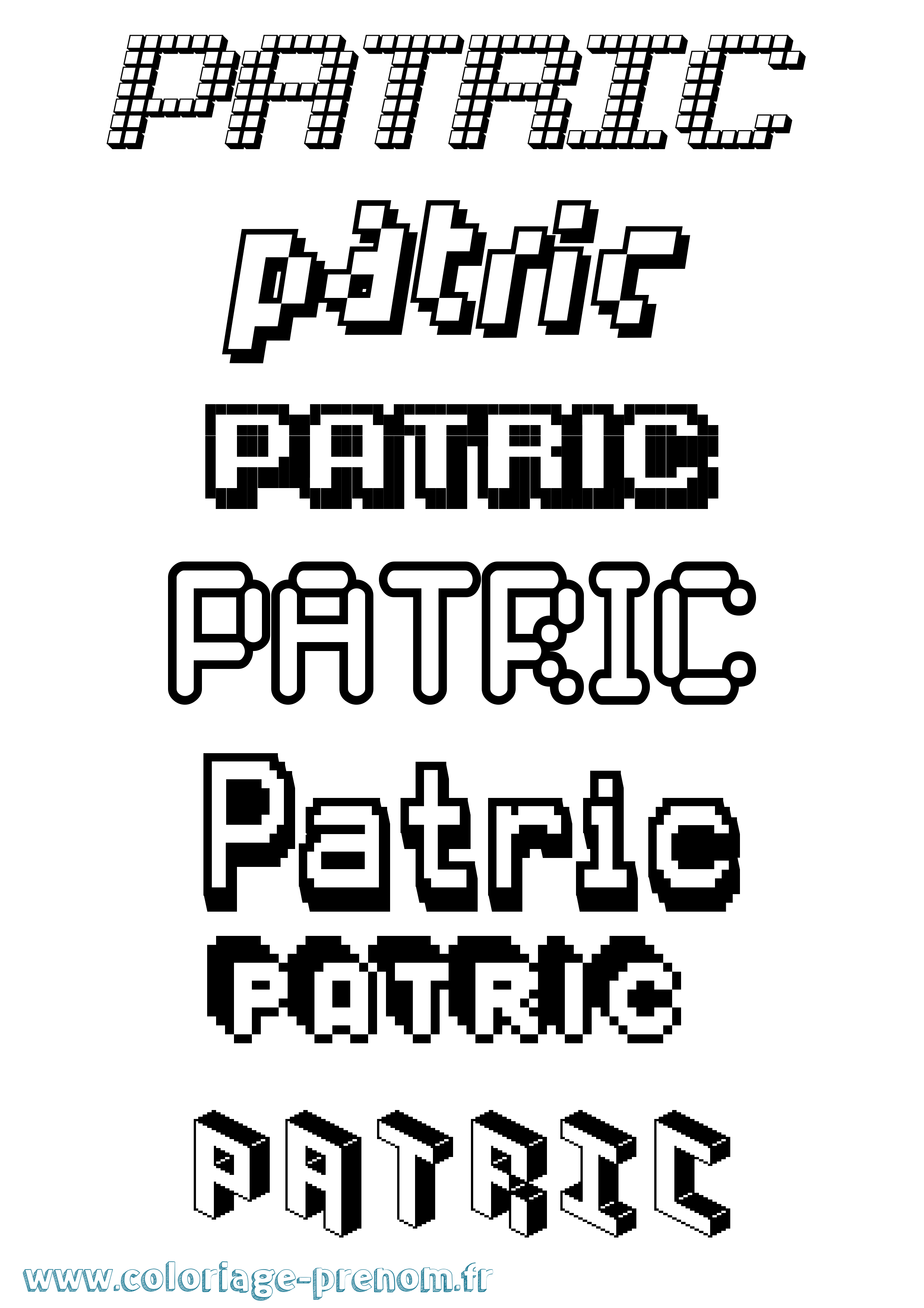 Coloriage prénom Patric Pixel