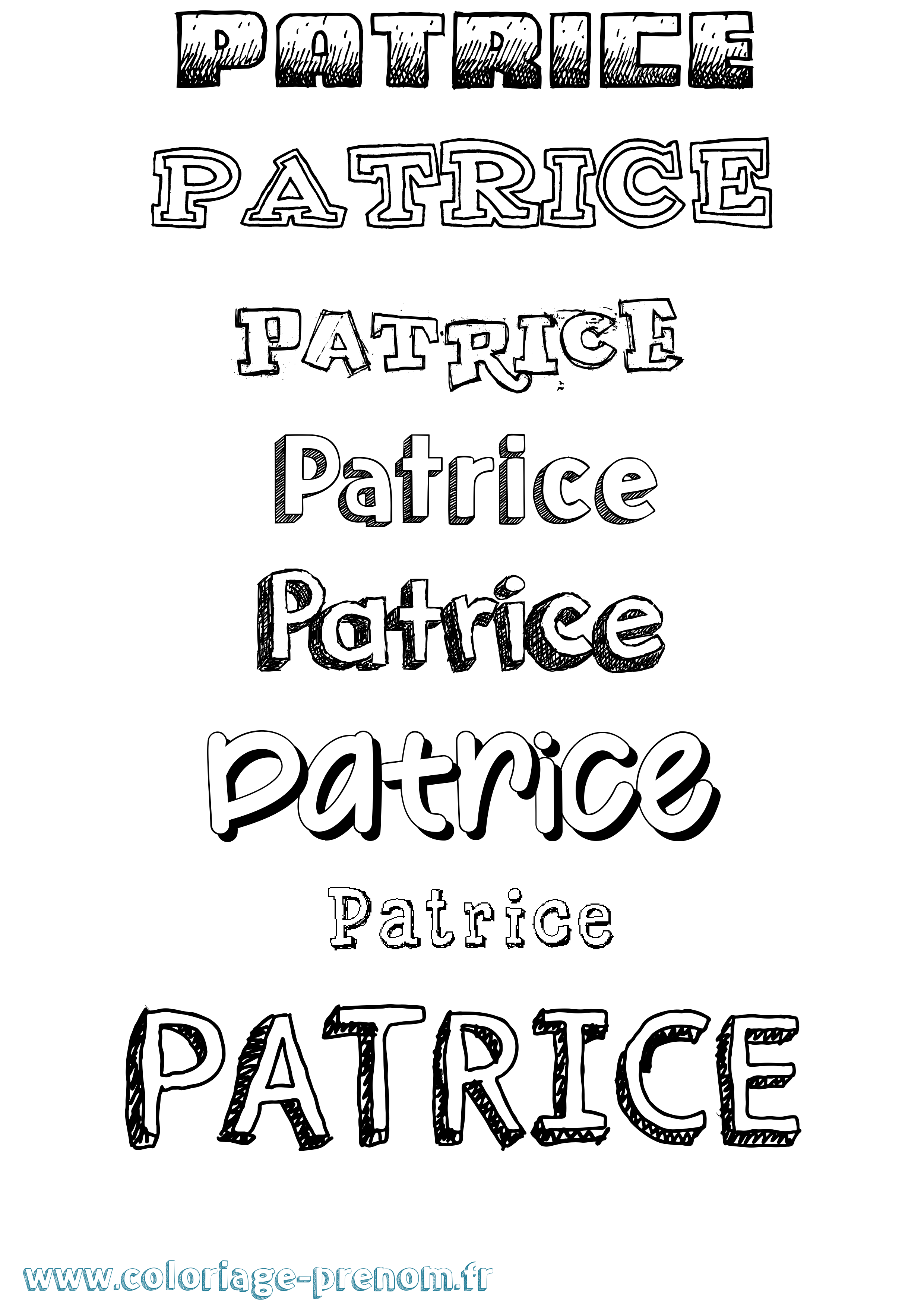 Coloriage prénom Patrice Dessiné
