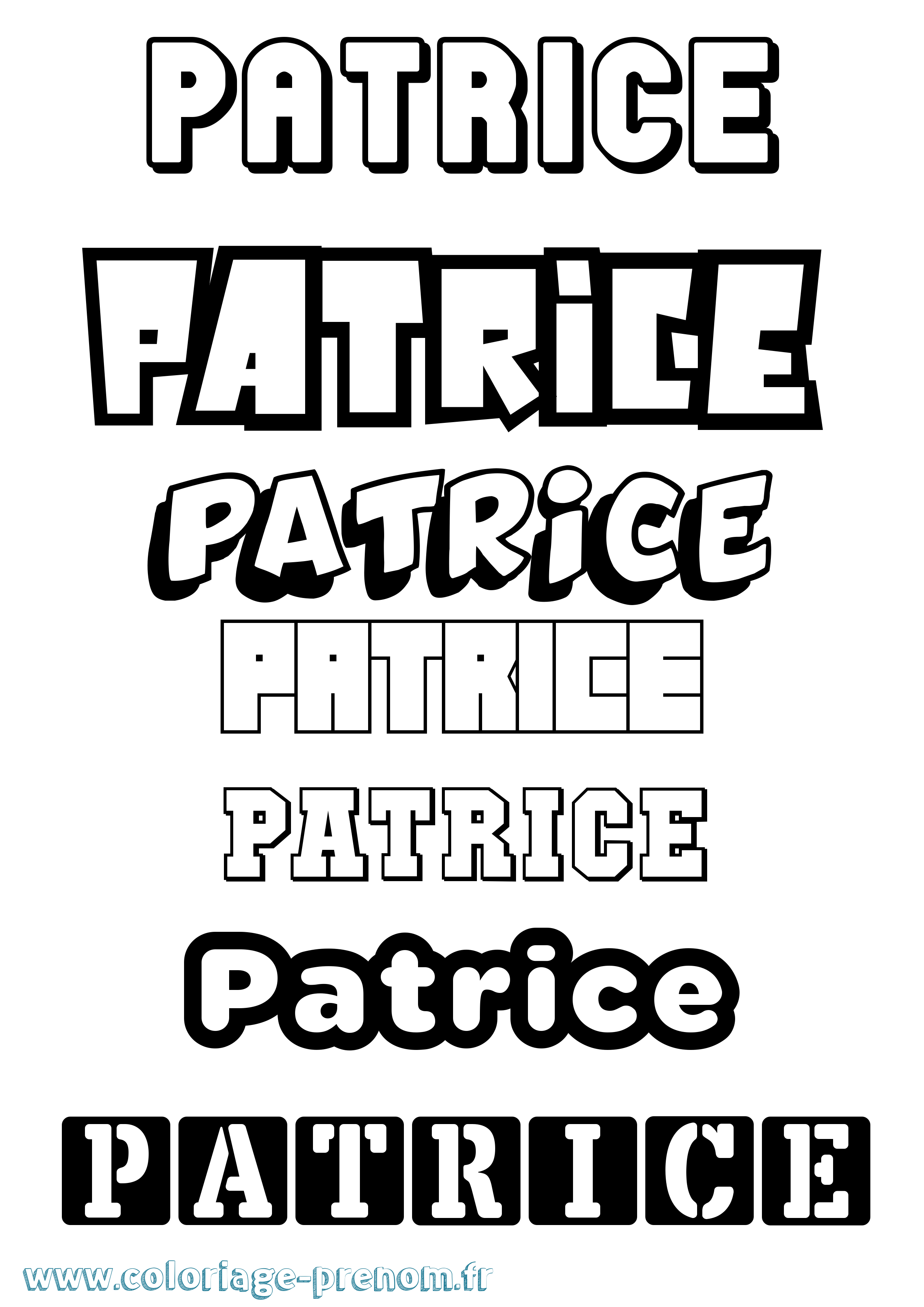 Coloriage prénom Patrice Simple
