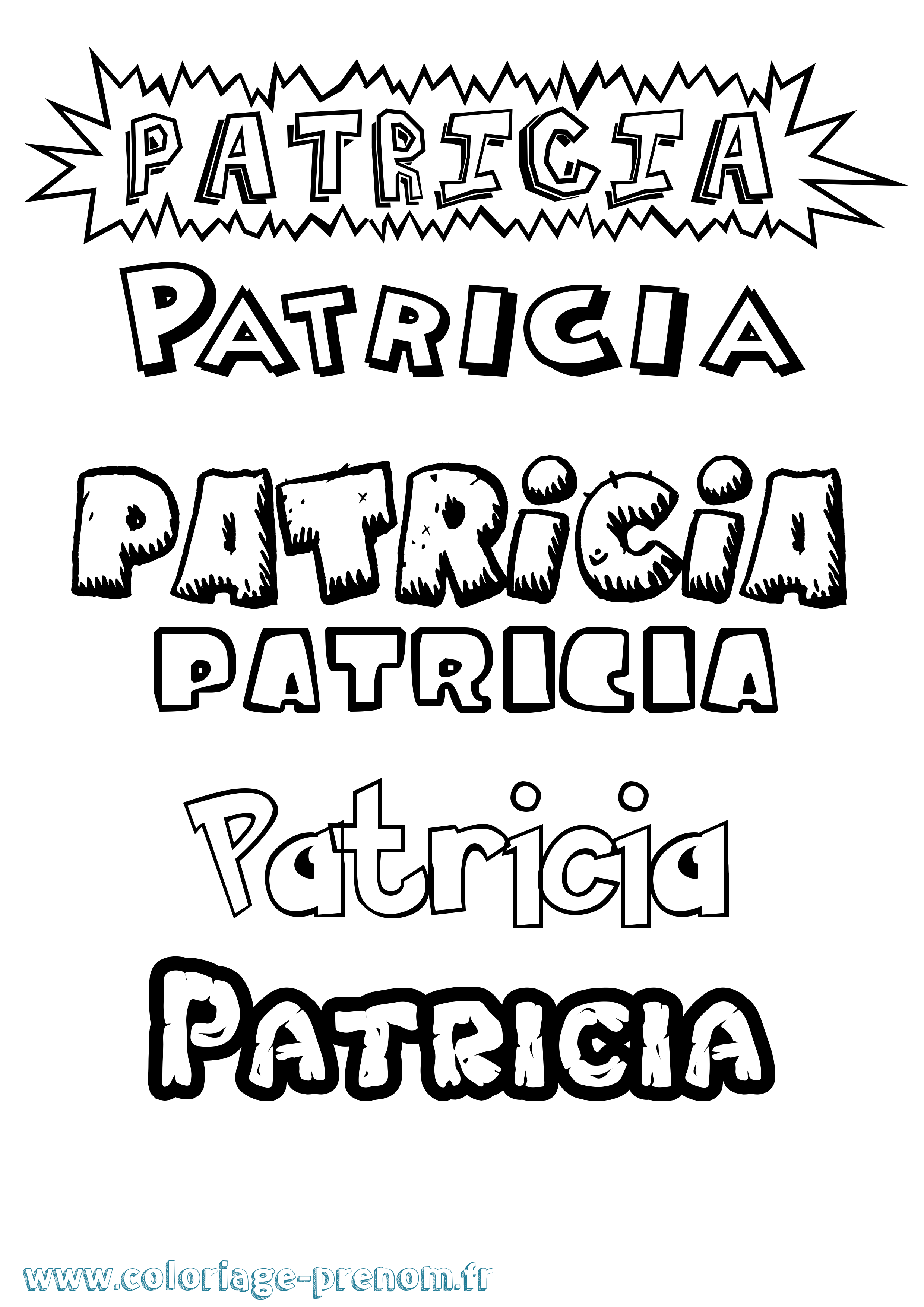 Coloriage Patricia Dessin Animé Coloriage prénom Patricia Dessin Animé