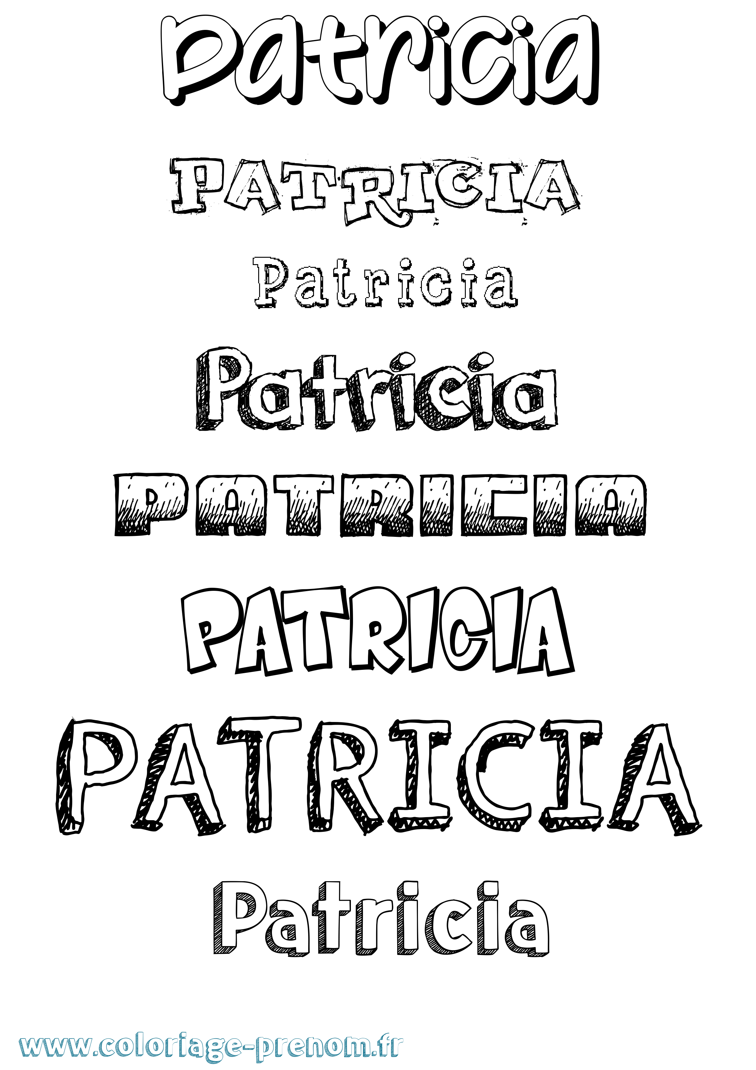 Coloriage Patricia Dessiné Coloriage prénom Patricia Dessiné