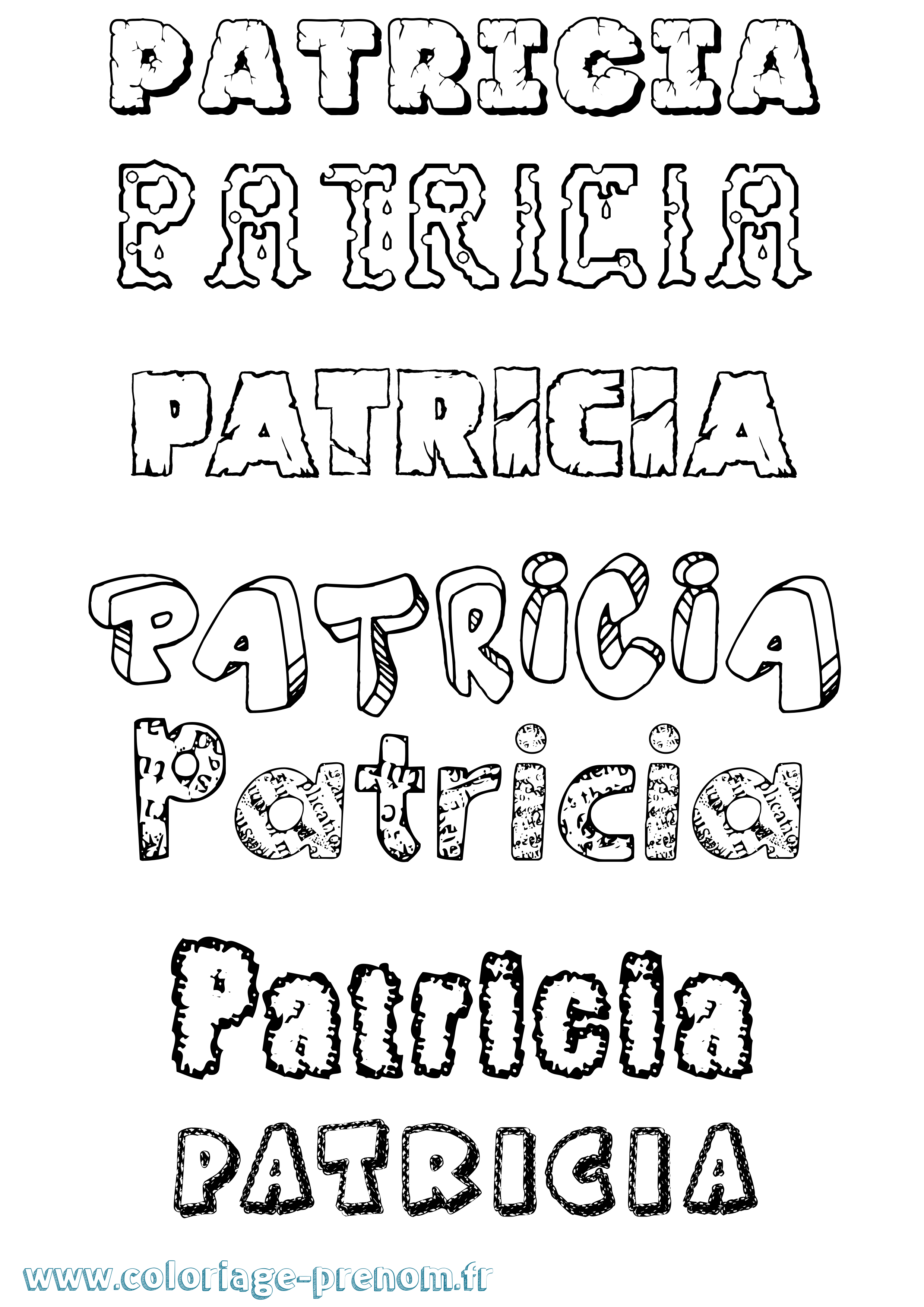 Coloriage Patricia Destructuré Coloriage prénom Patricia Destructuré