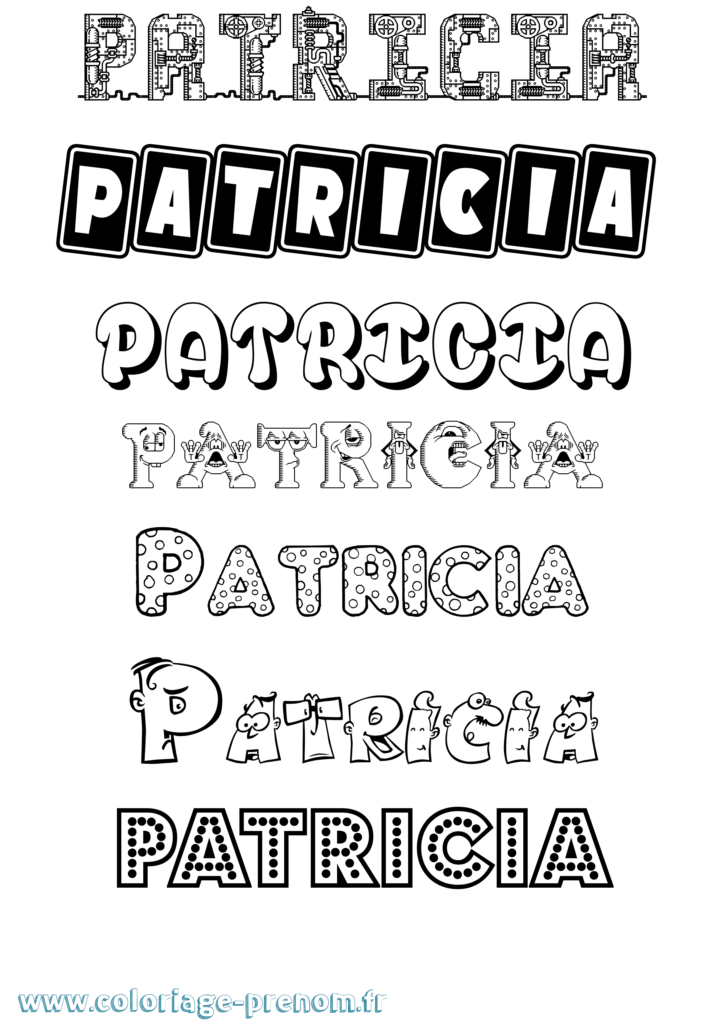 Coloriage Patricia Fun Coloriage prénom Patricia Fun