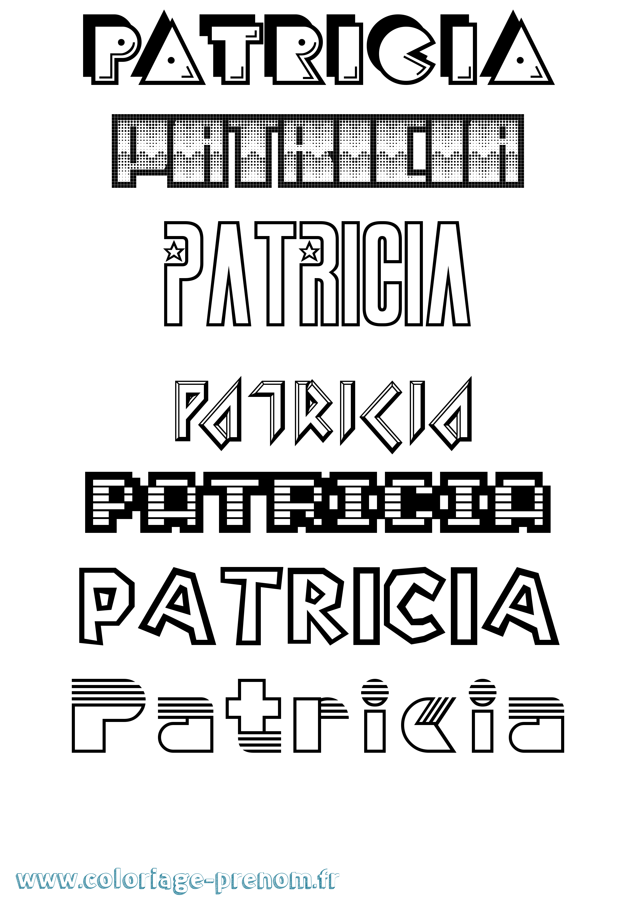 Coloriage Patricia Jeux Vidéos Coloriage prénom Patricia Jeux Vidéos