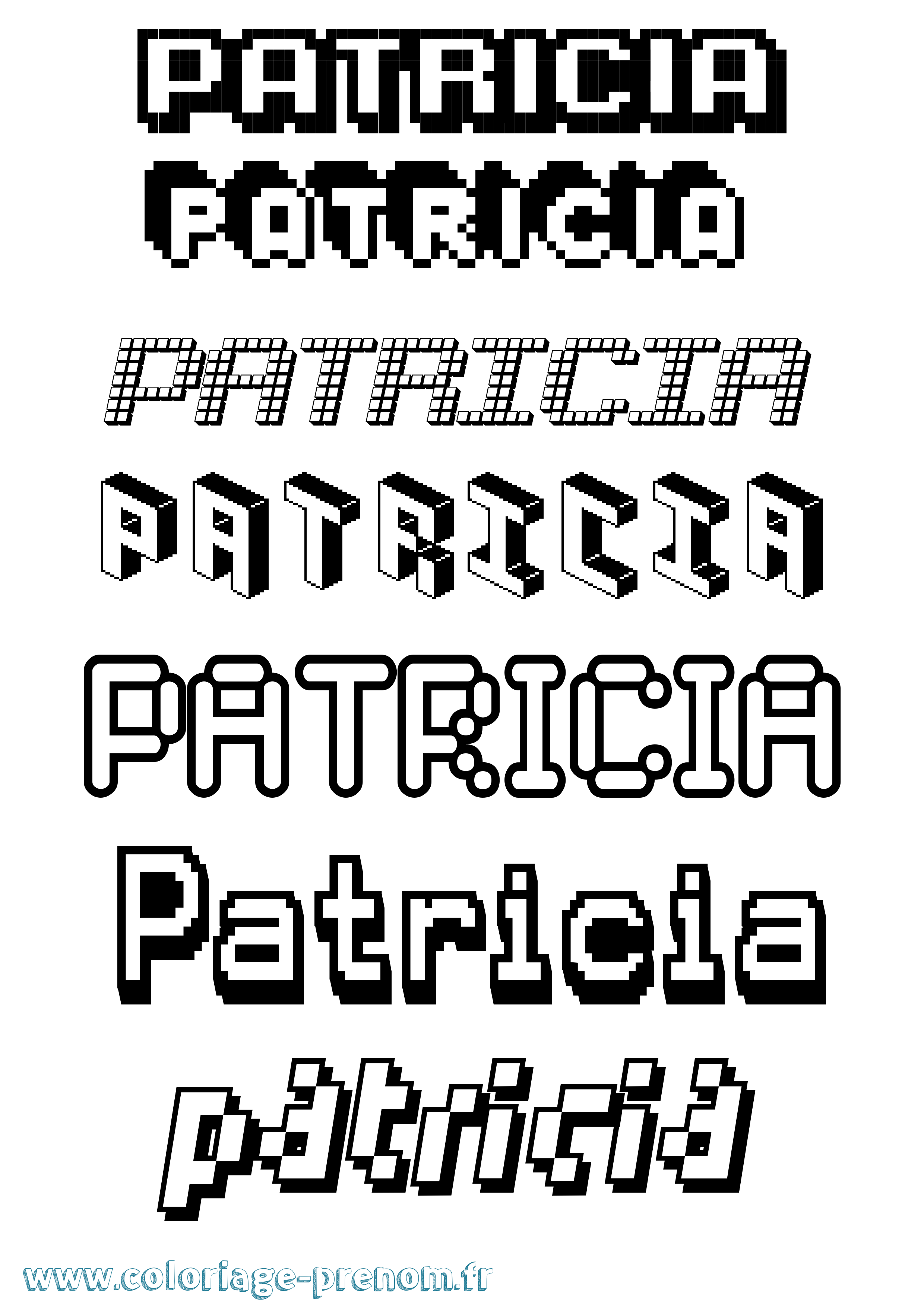 Coloriage Patricia Pixel Coloriage prénom Patricia Pixel