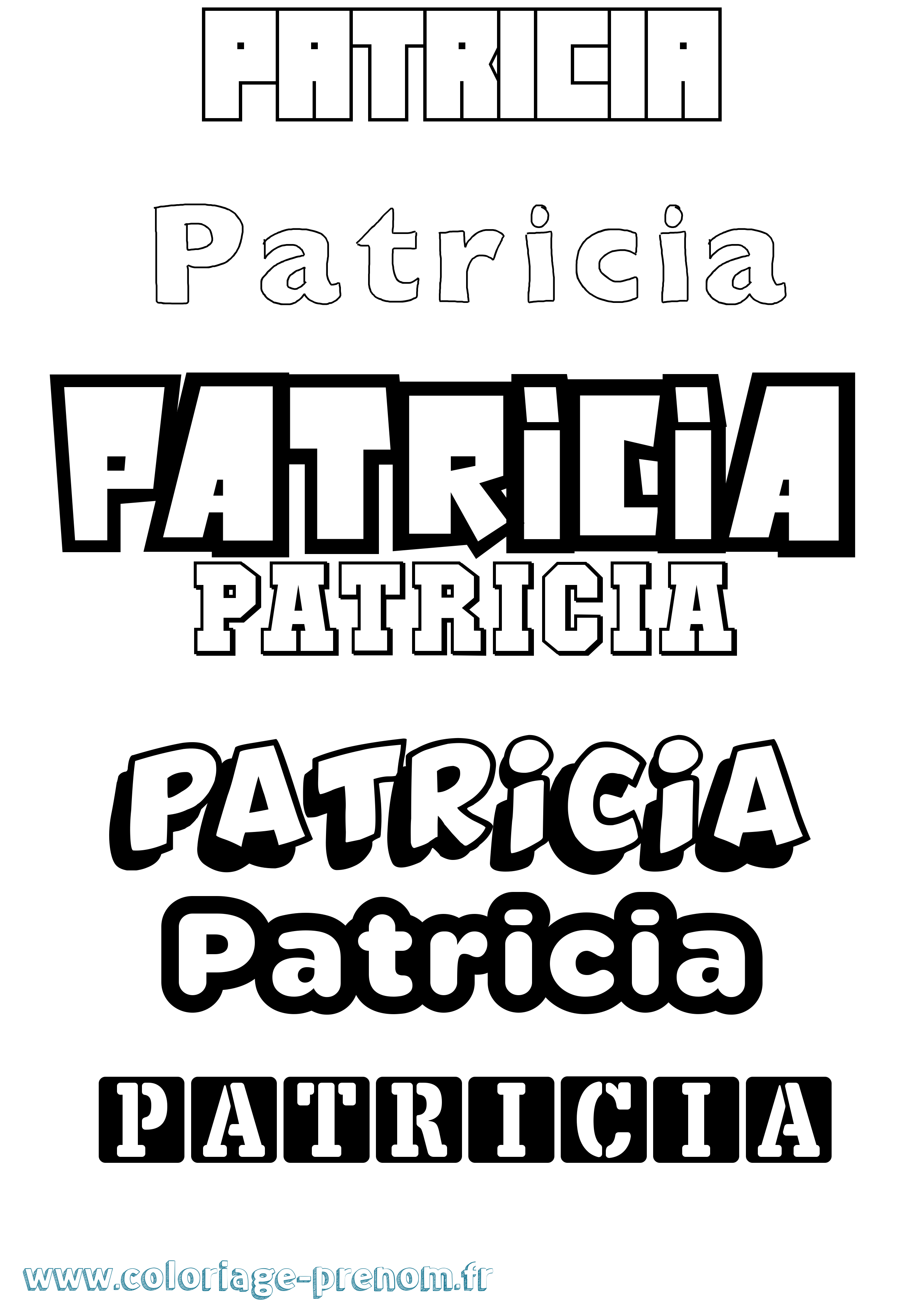 Coloriage Patricia Simple Coloriage prénom Patricia Simple