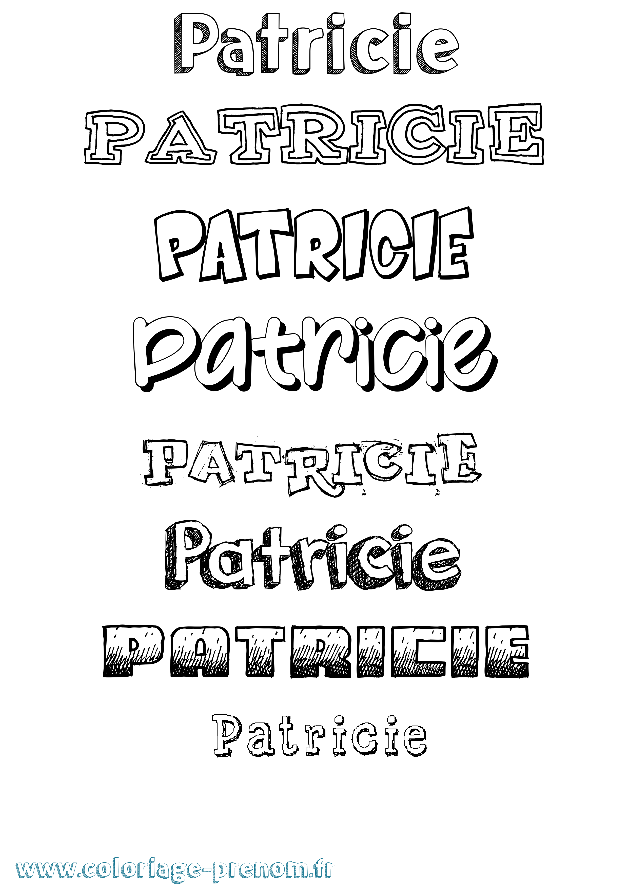 Coloriage prénom Patricie Dessiné