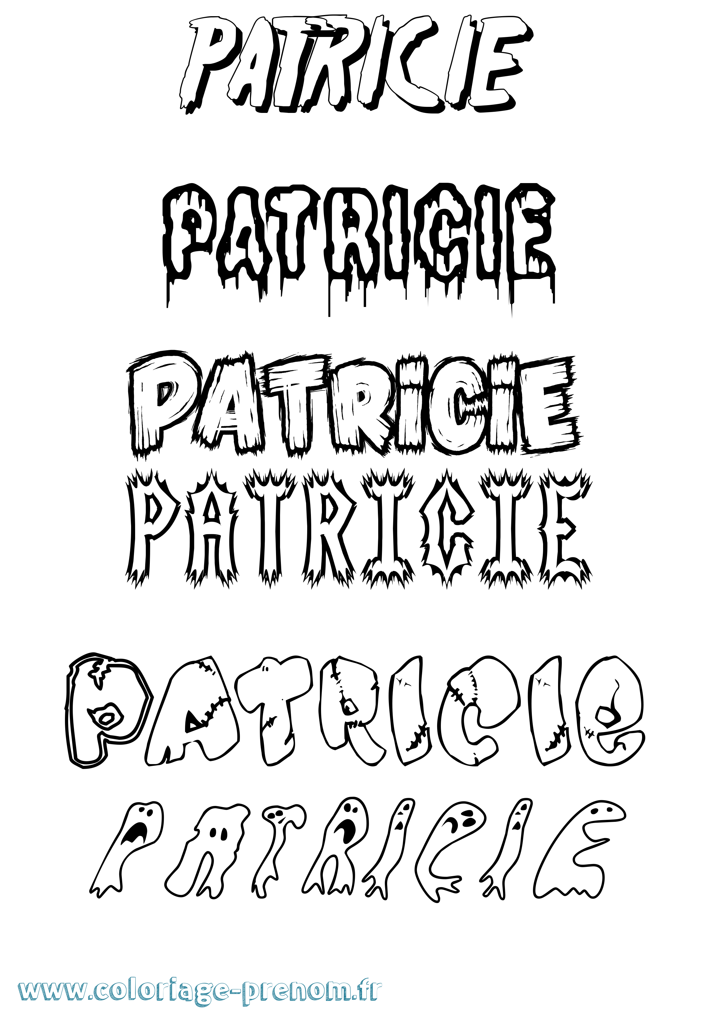 Coloriage prénom Patricie Frisson