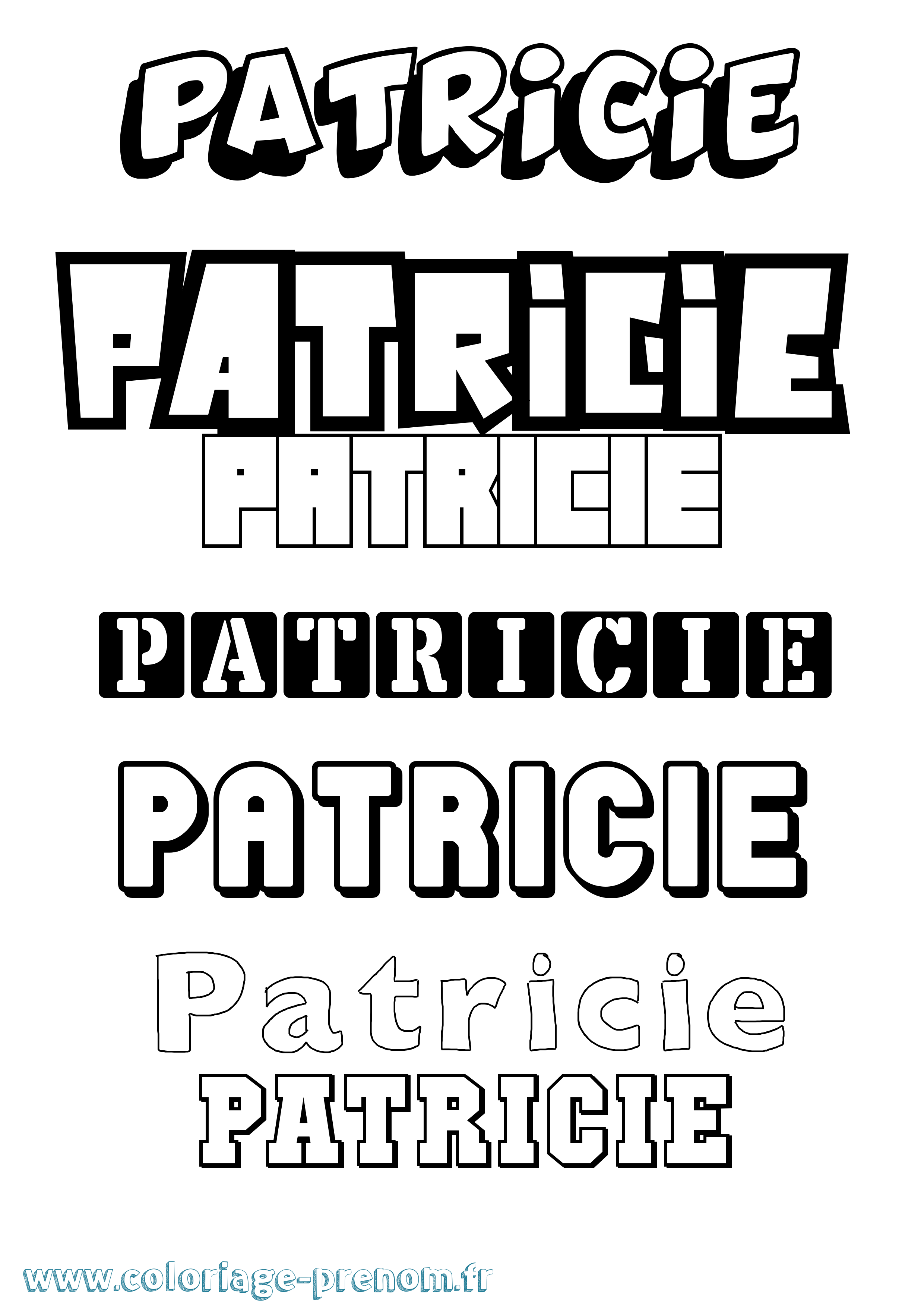 Coloriage prénom Patricie Simple