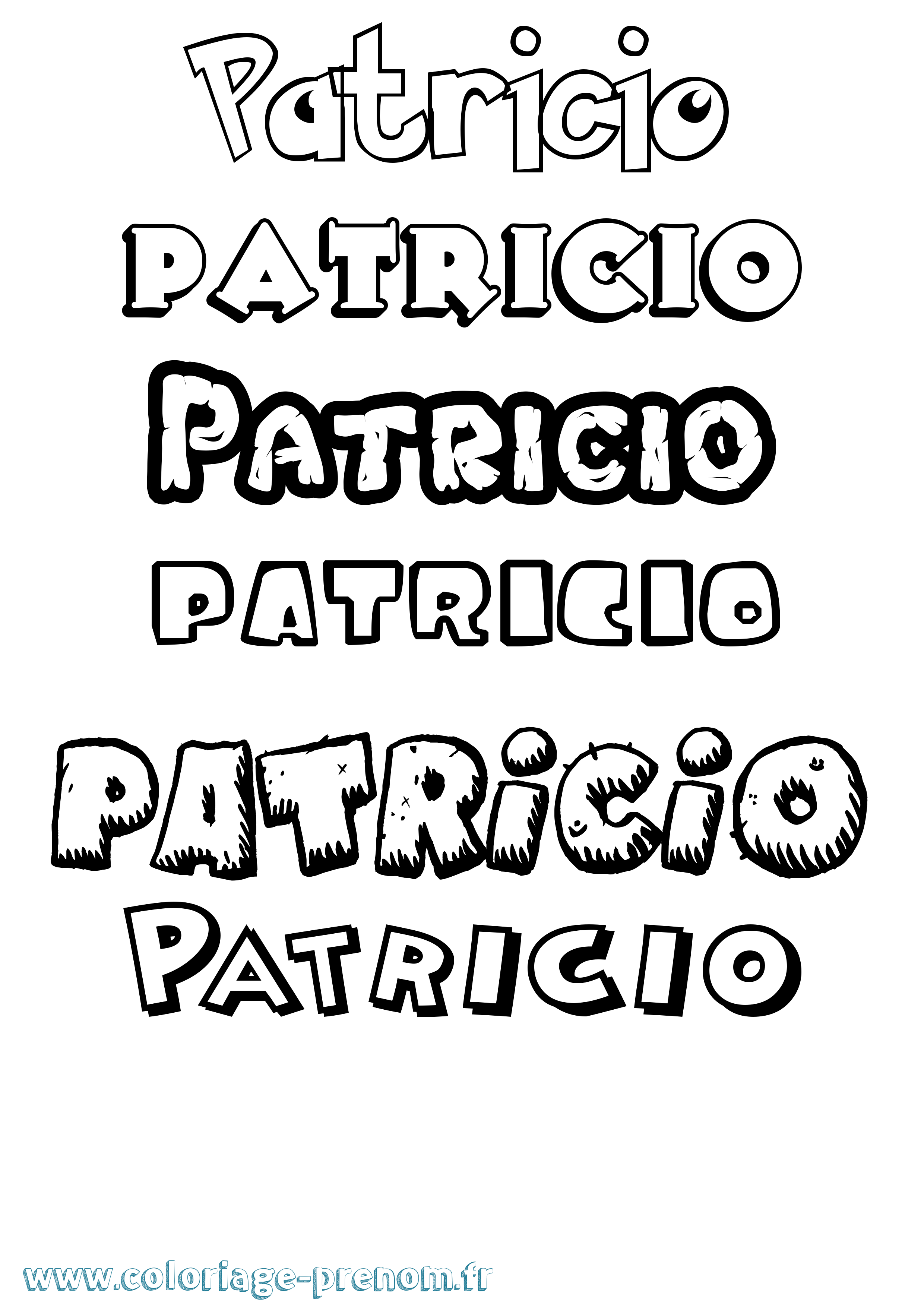 Coloriage Patricio Dessin Animé Coloriage prénom Patricio Dessin Animé