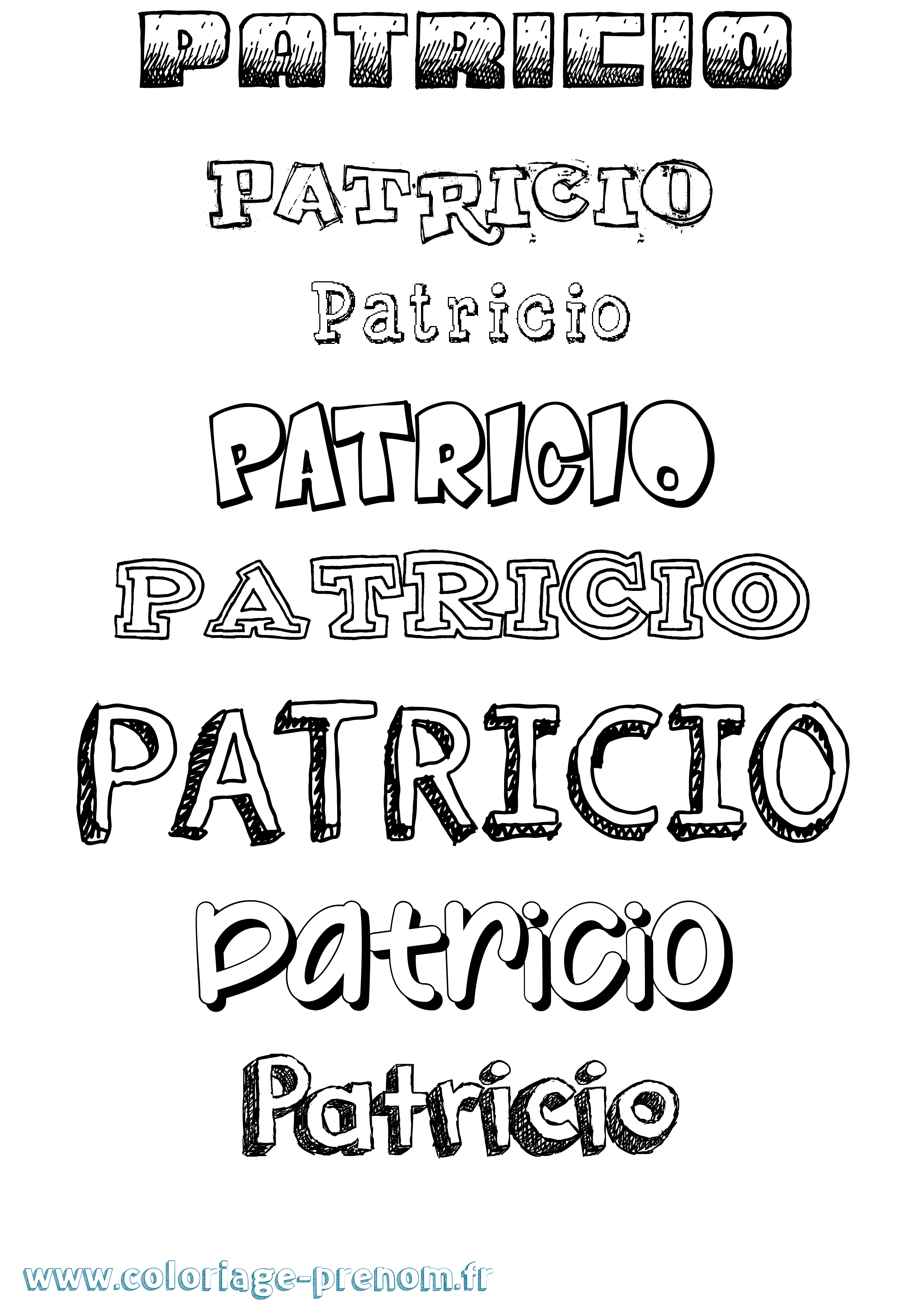 Coloriage Patricio Dessiné Coloriage prénom Patricio Dessiné