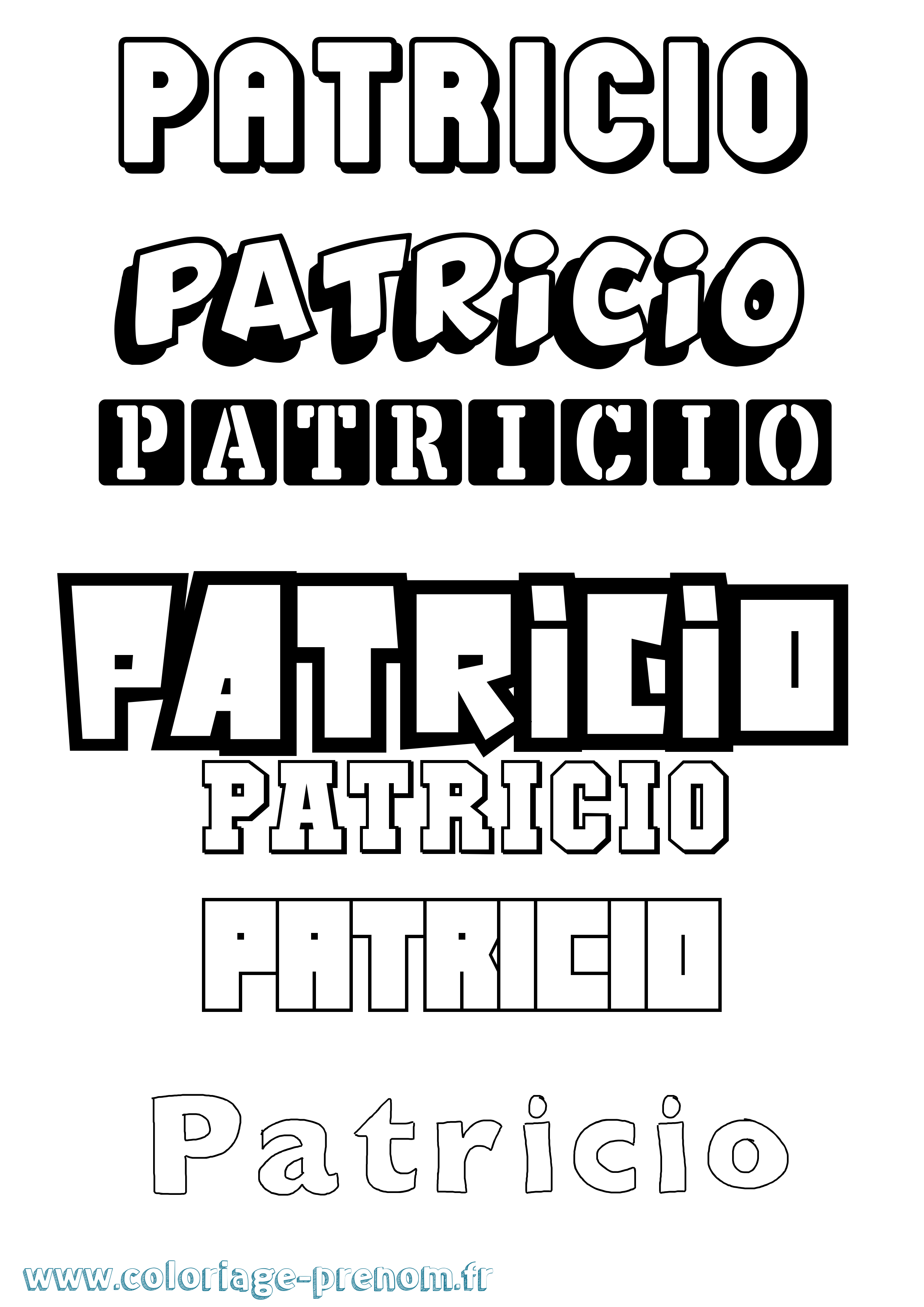 Coloriage Patricio Simple Coloriage prénom Patricio Simple