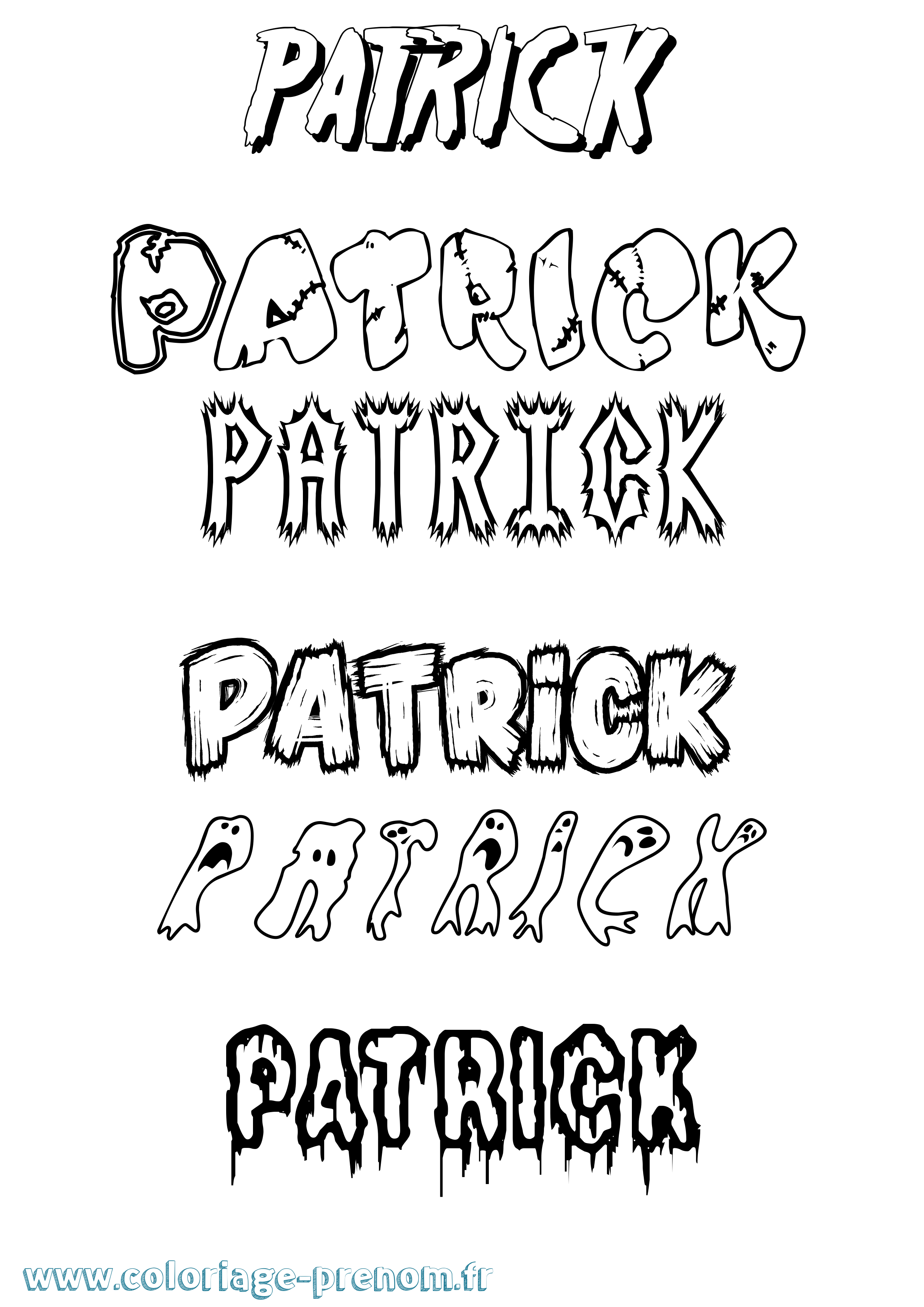 Coloriage prénom Patrick