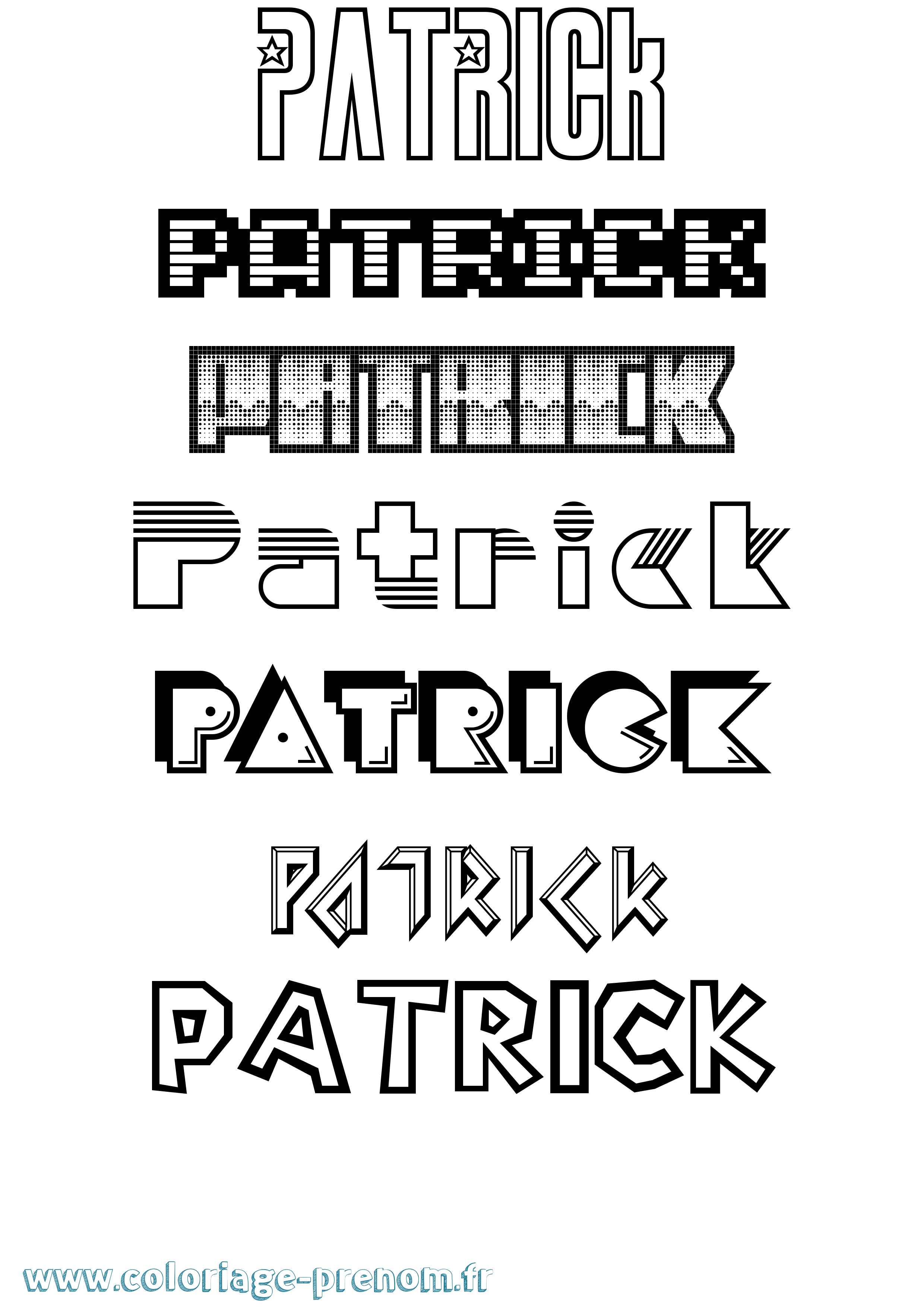 Coloriage prénom Patrick