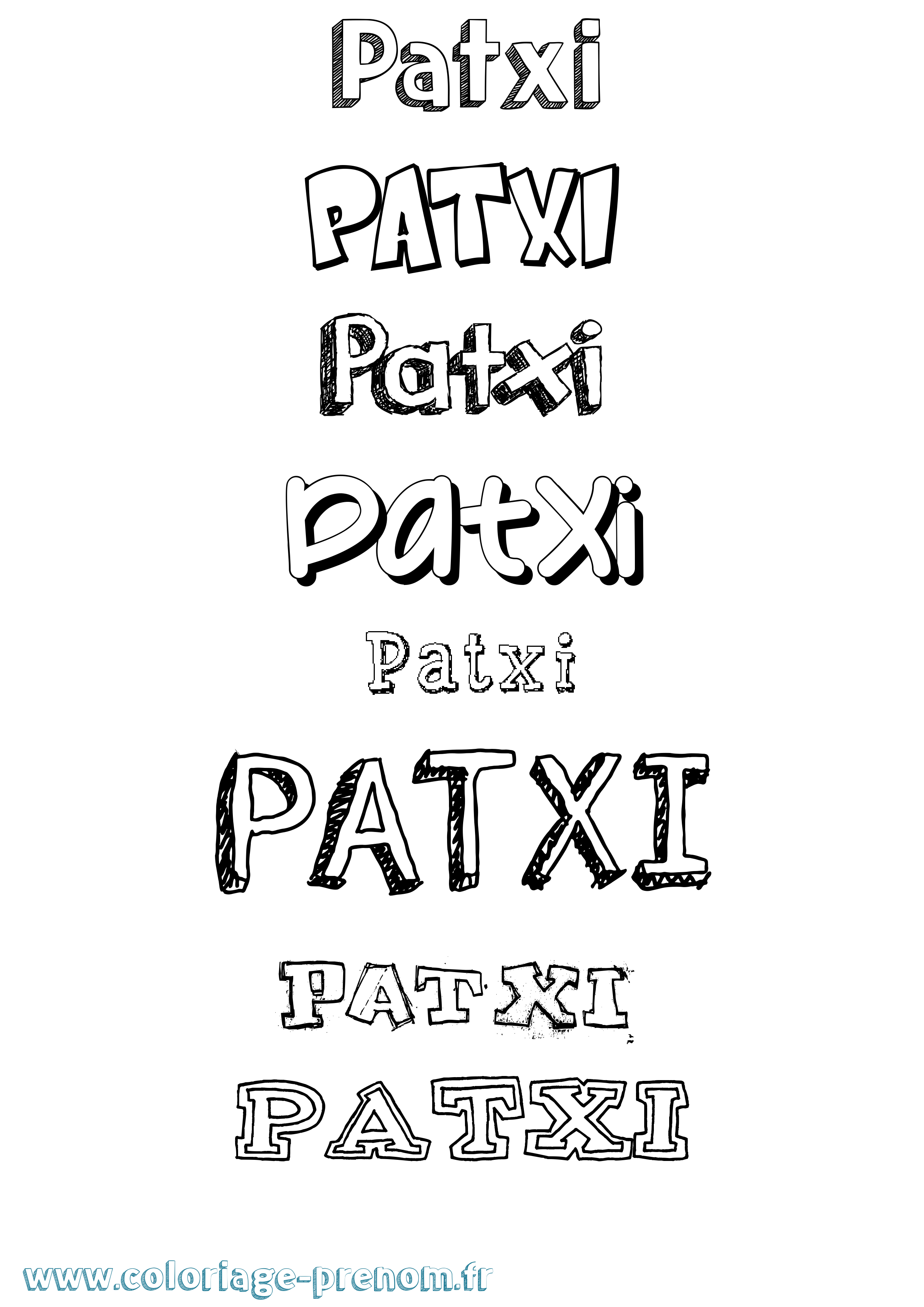 Coloriage prénom Patxi Dessiné