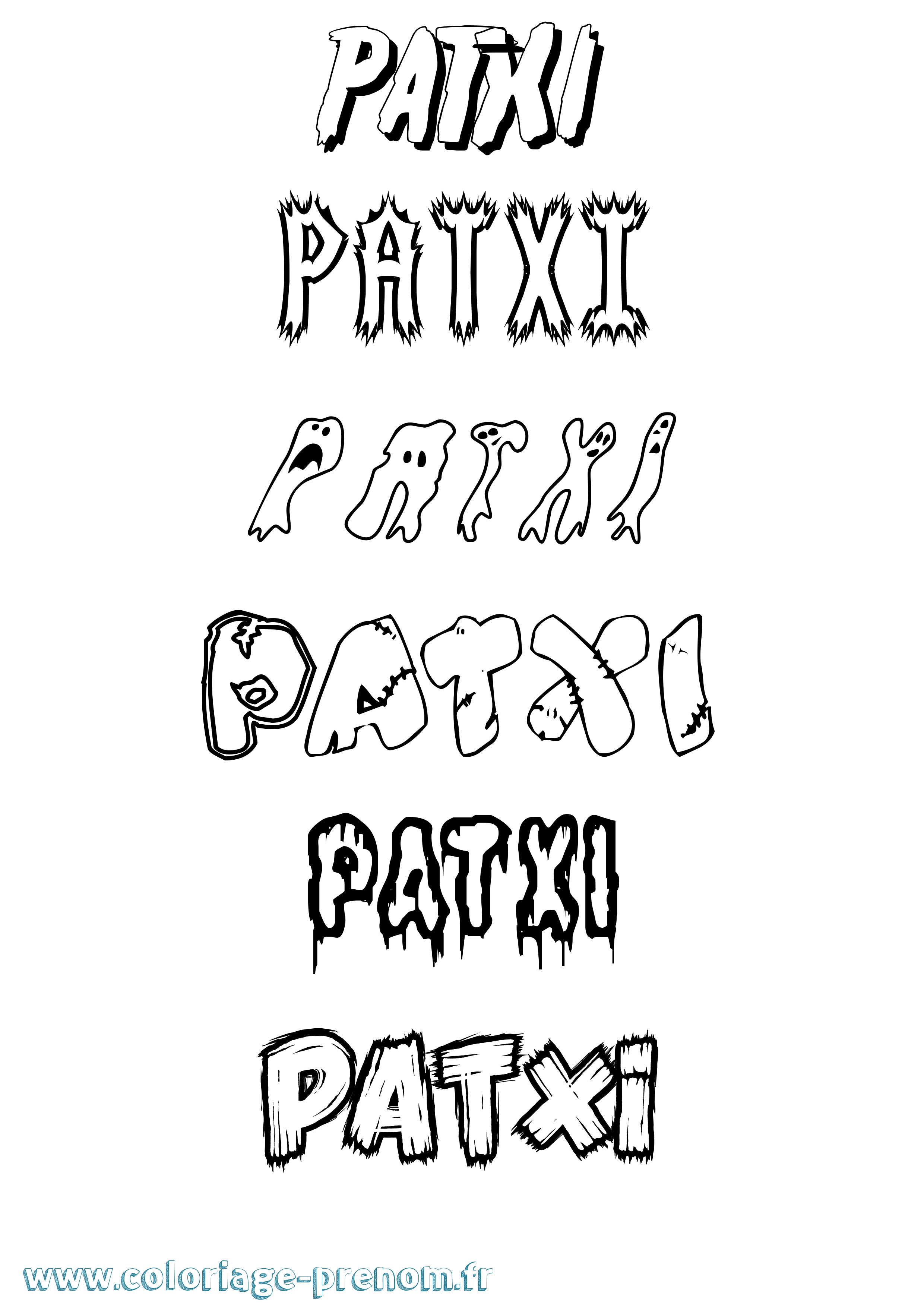 Coloriage prénom Patxi Frisson
