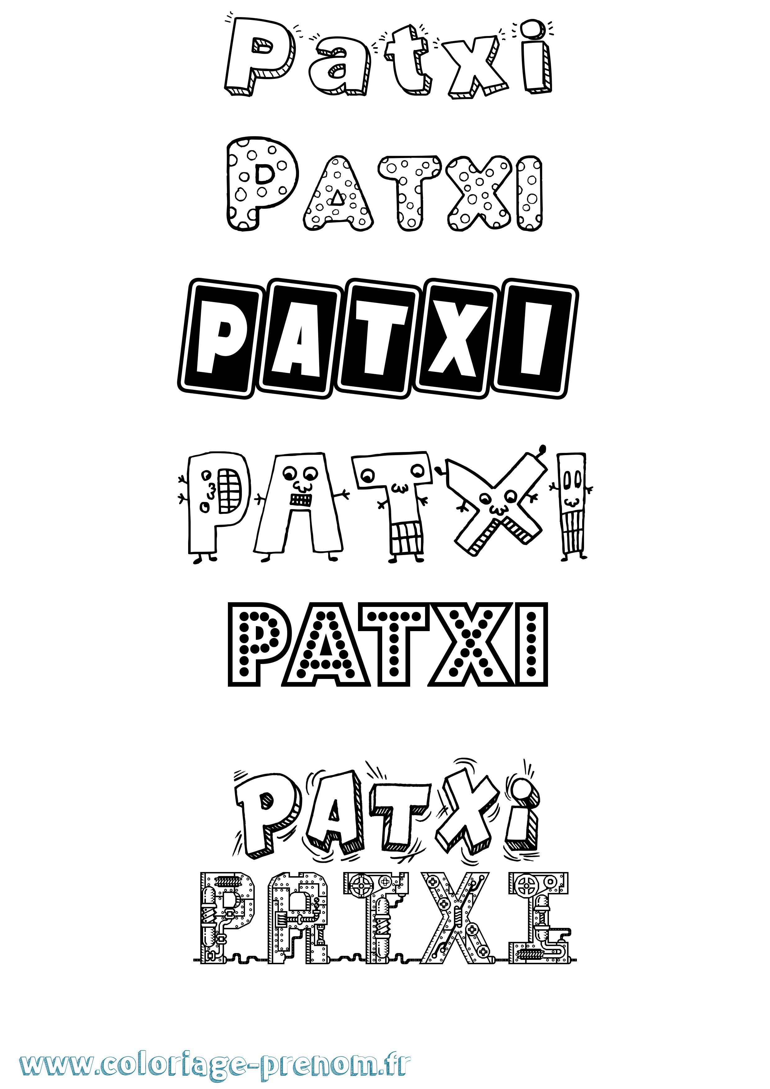 Coloriage prénom Patxi Fun