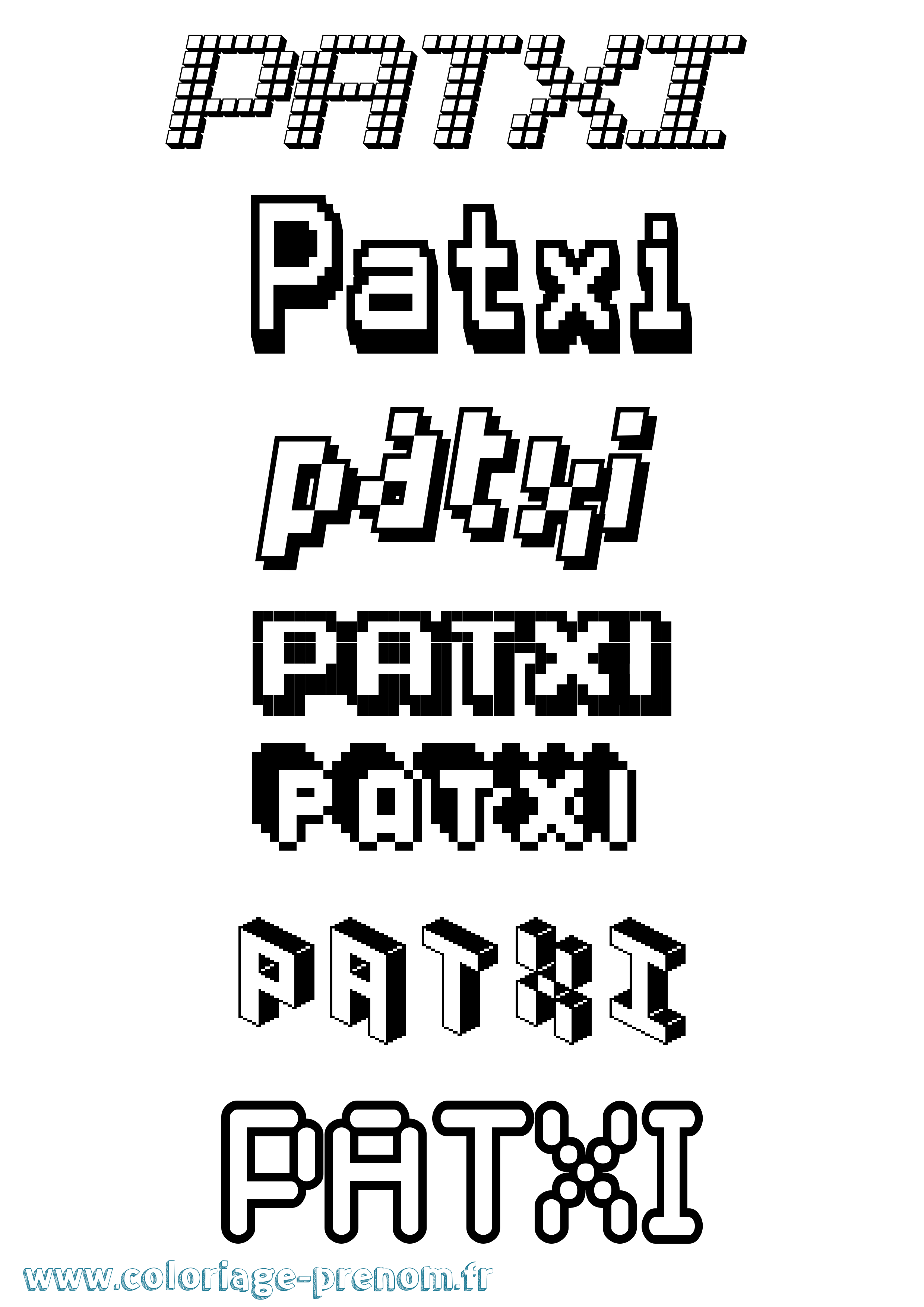 Coloriage prénom Patxi Pixel