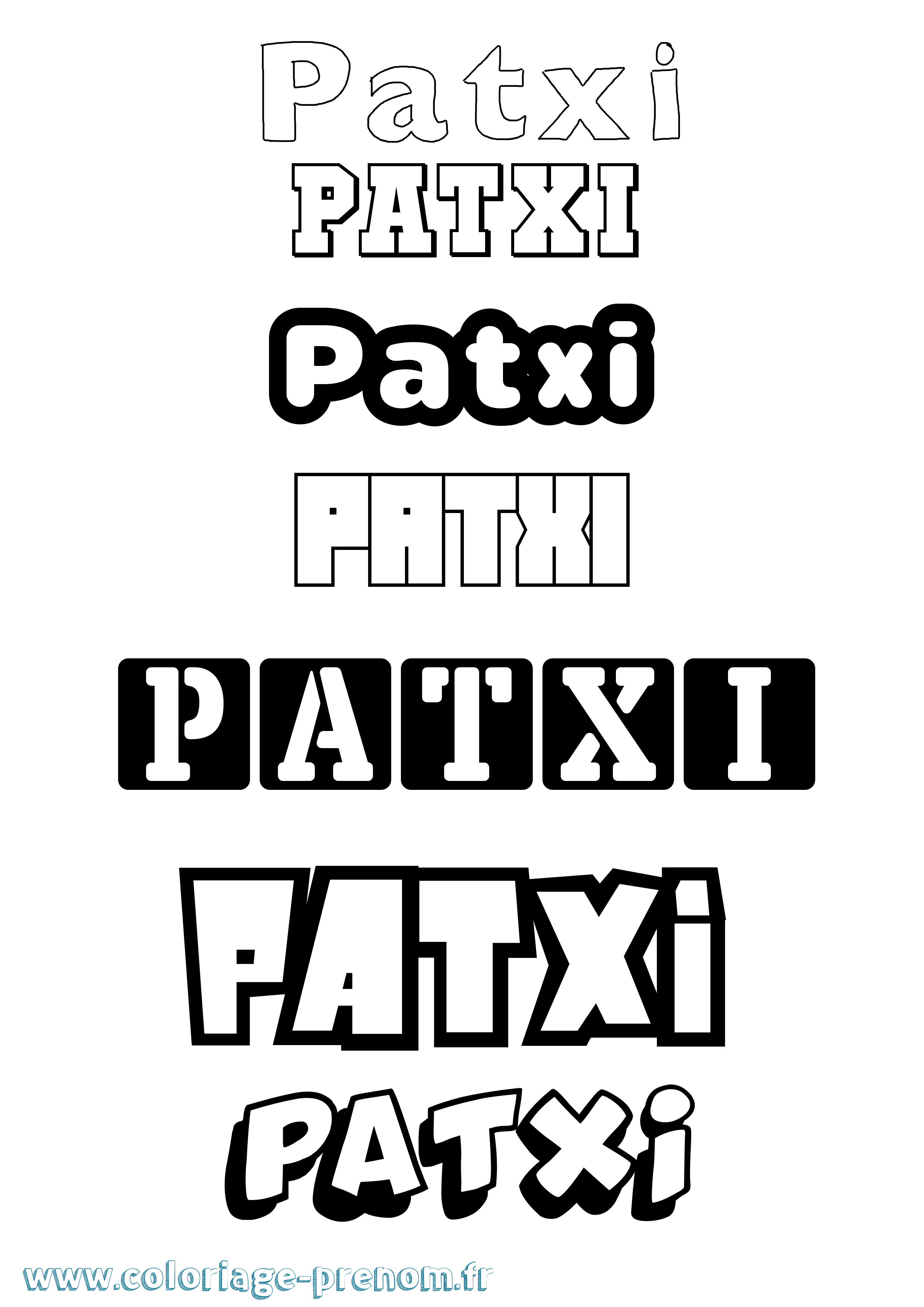 Coloriage prénom Patxi Simple