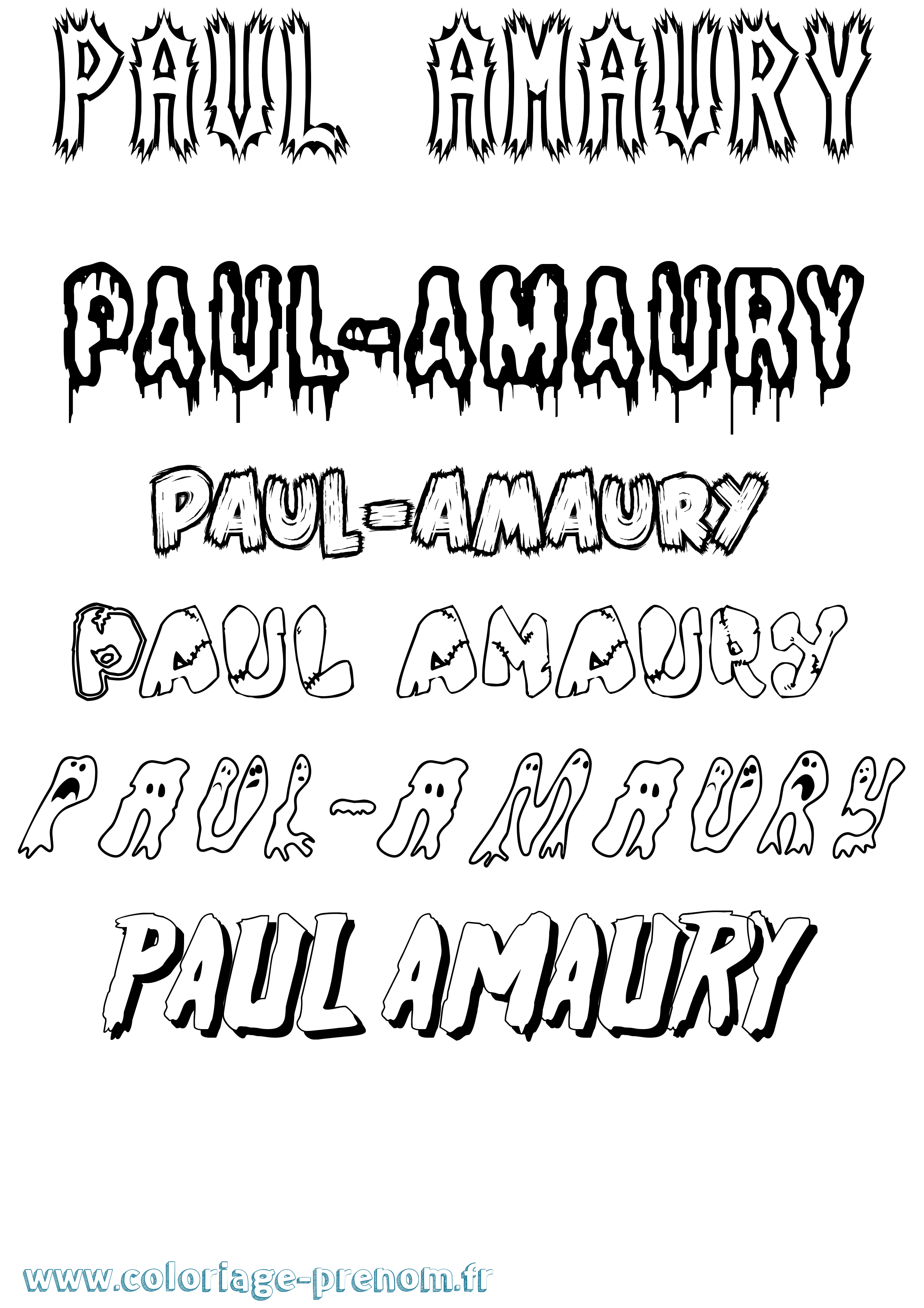 Coloriage prénom Paul-Amaury Frisson