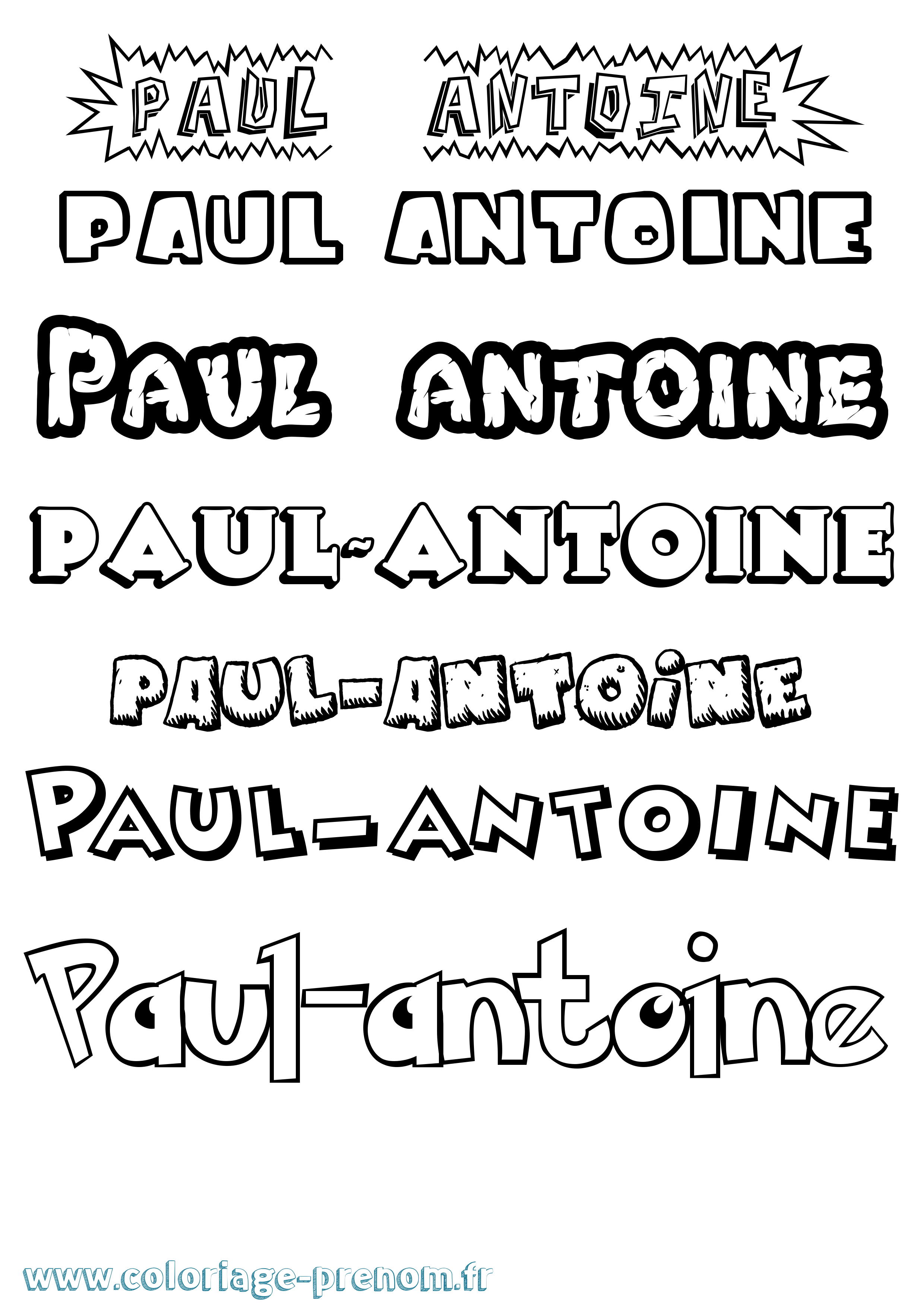 Coloriage prénom Paul-Antoine Dessin Animé