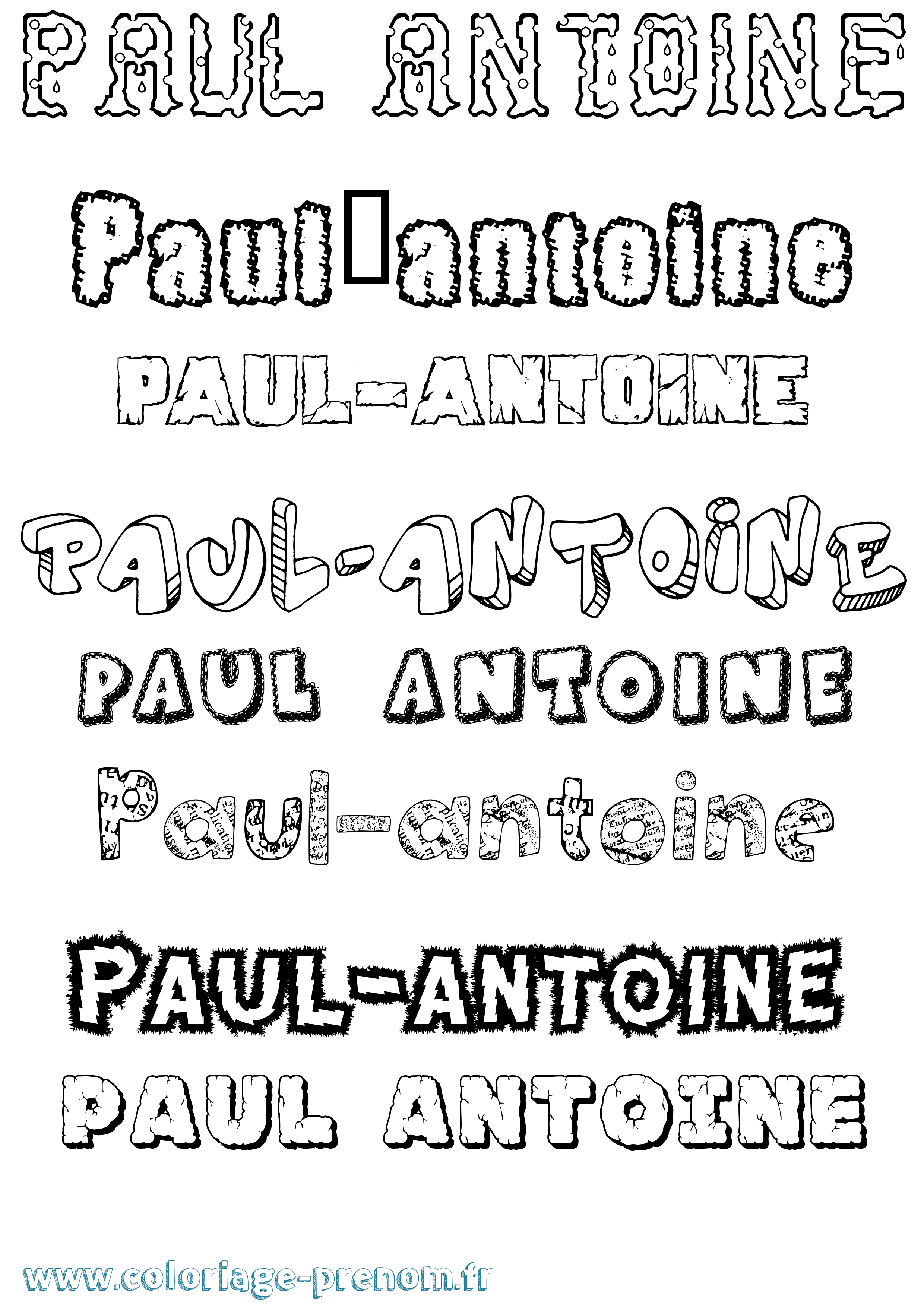 Coloriage prénom Paul-Antoine Destructuré