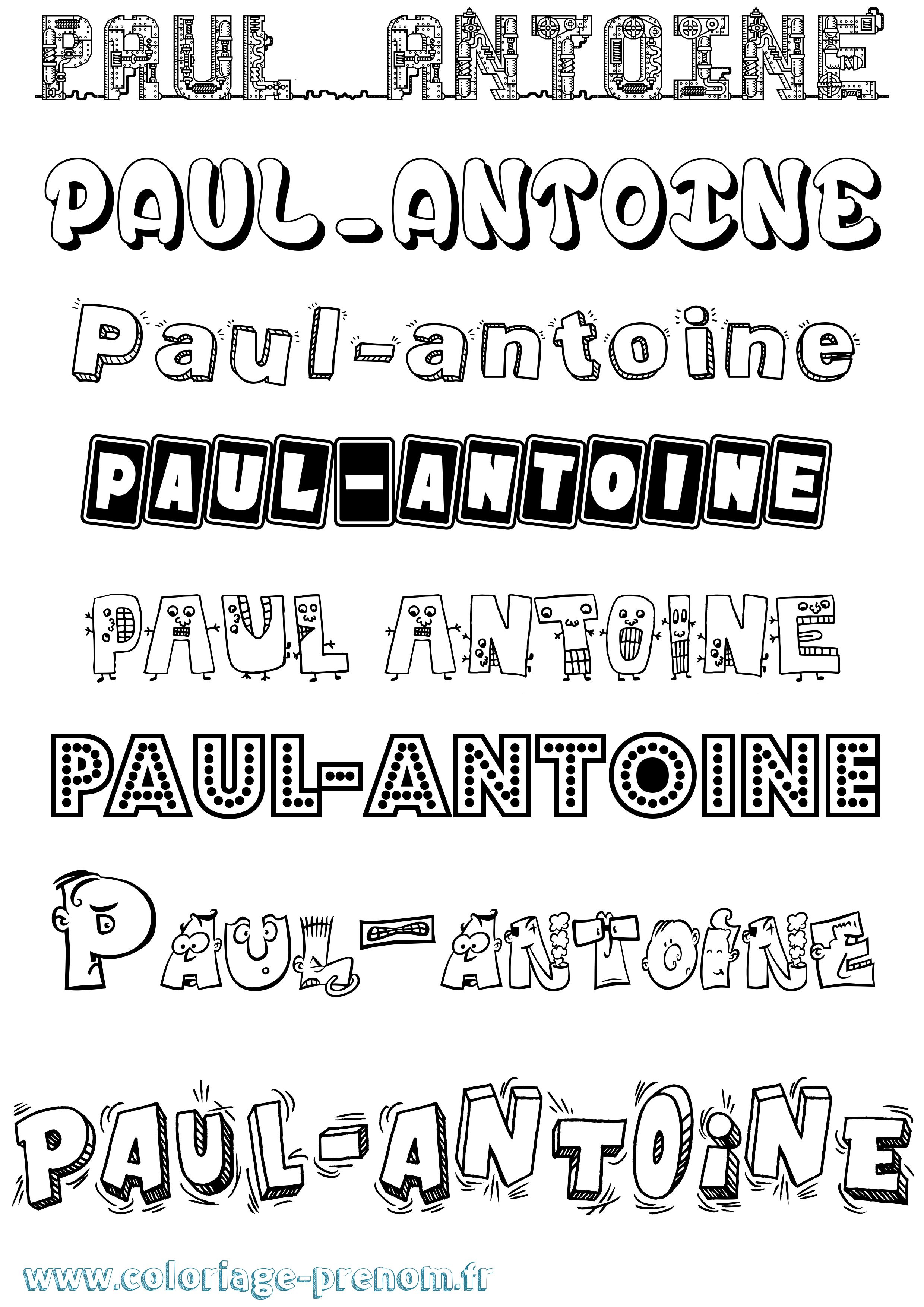 Coloriage prénom Paul-Antoine Fun